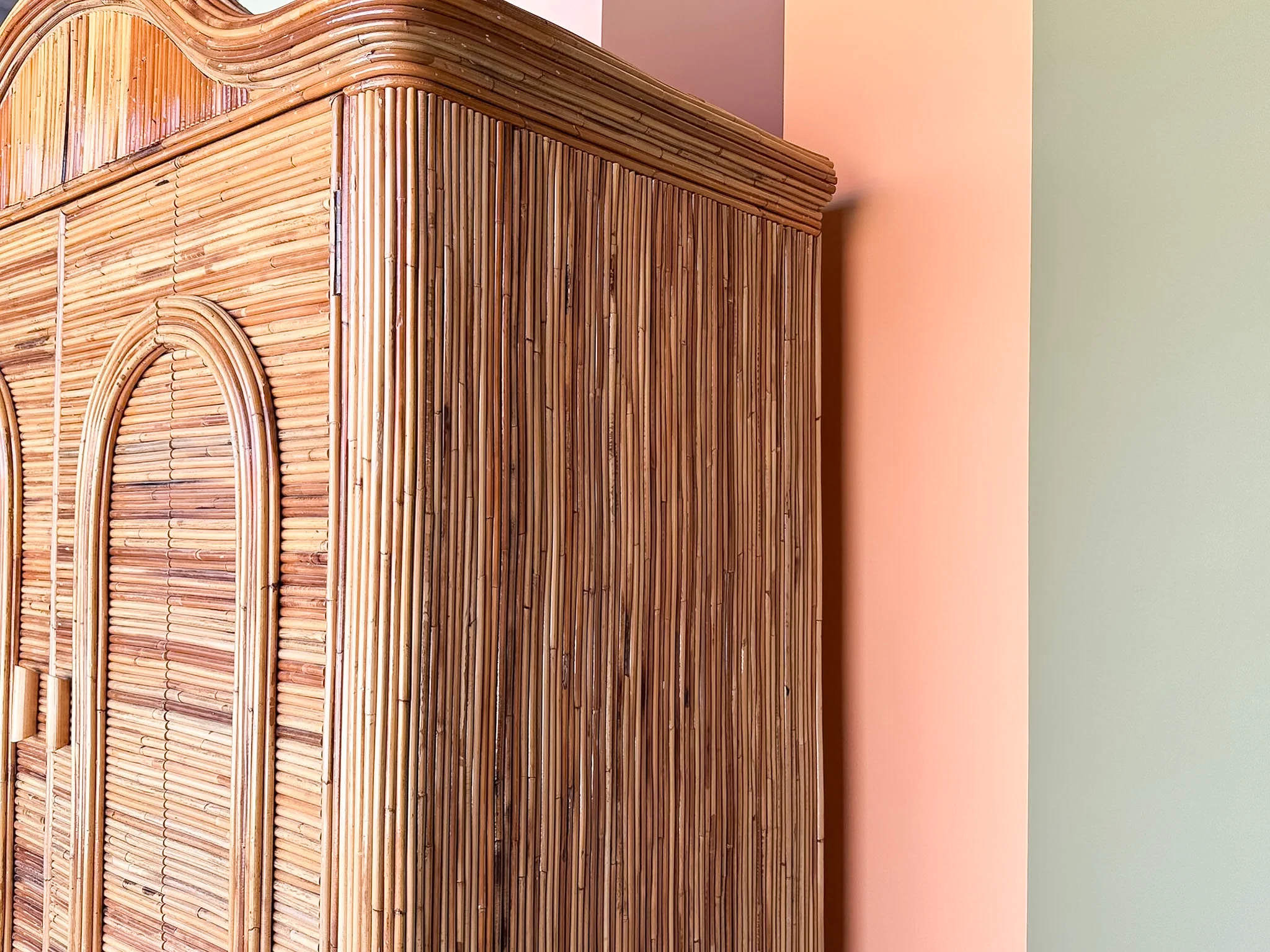 Pencil Reed Rattan Armoire - Image 9