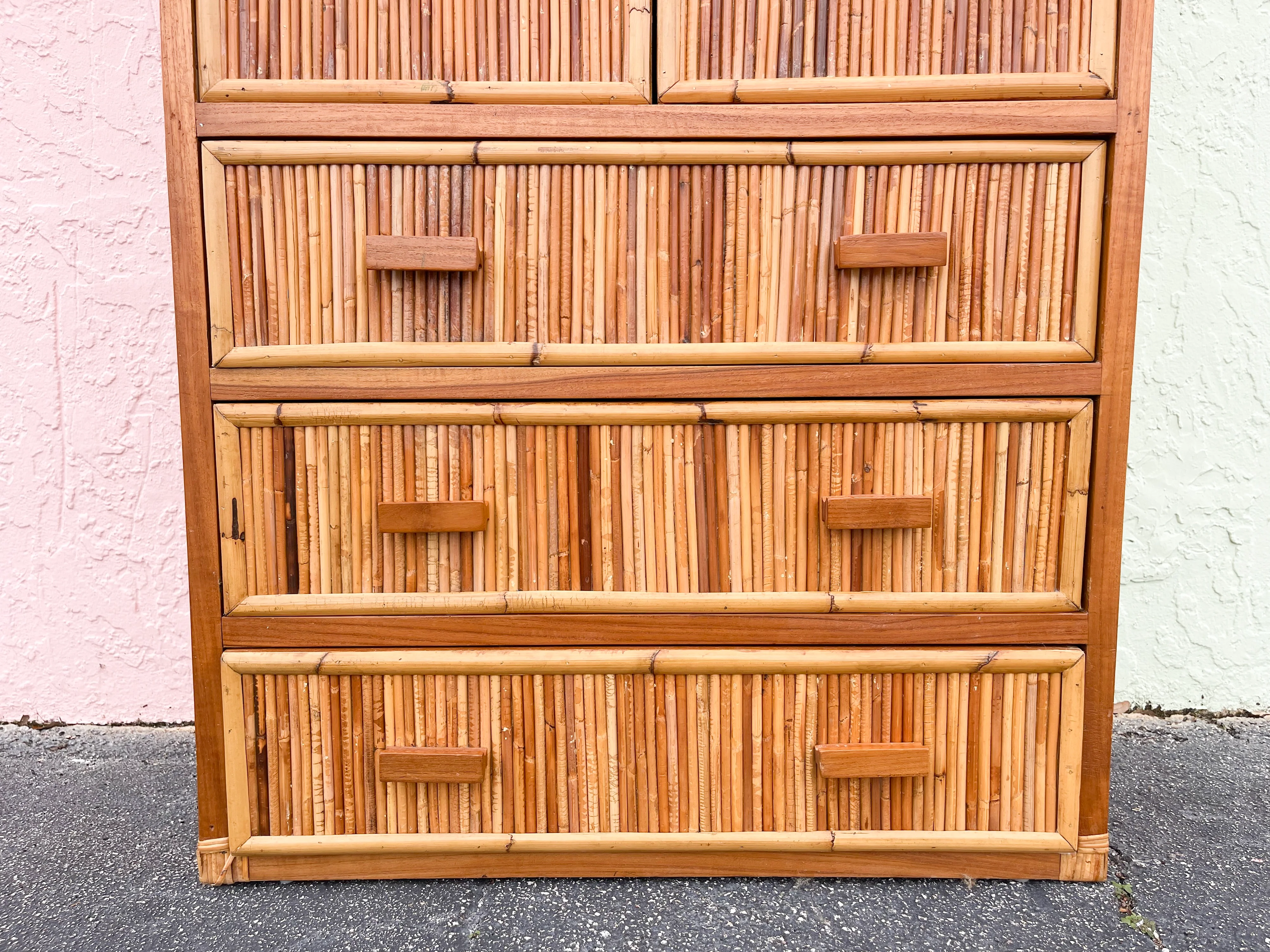 Pencil Reed Rattan Armoire - Image 3
