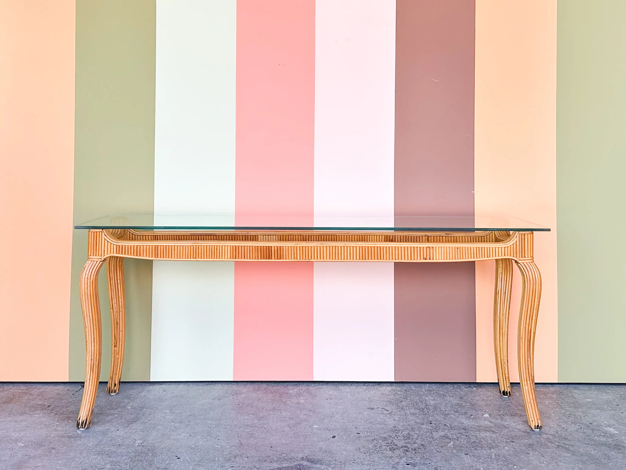 Pencil Reed Rattan Console