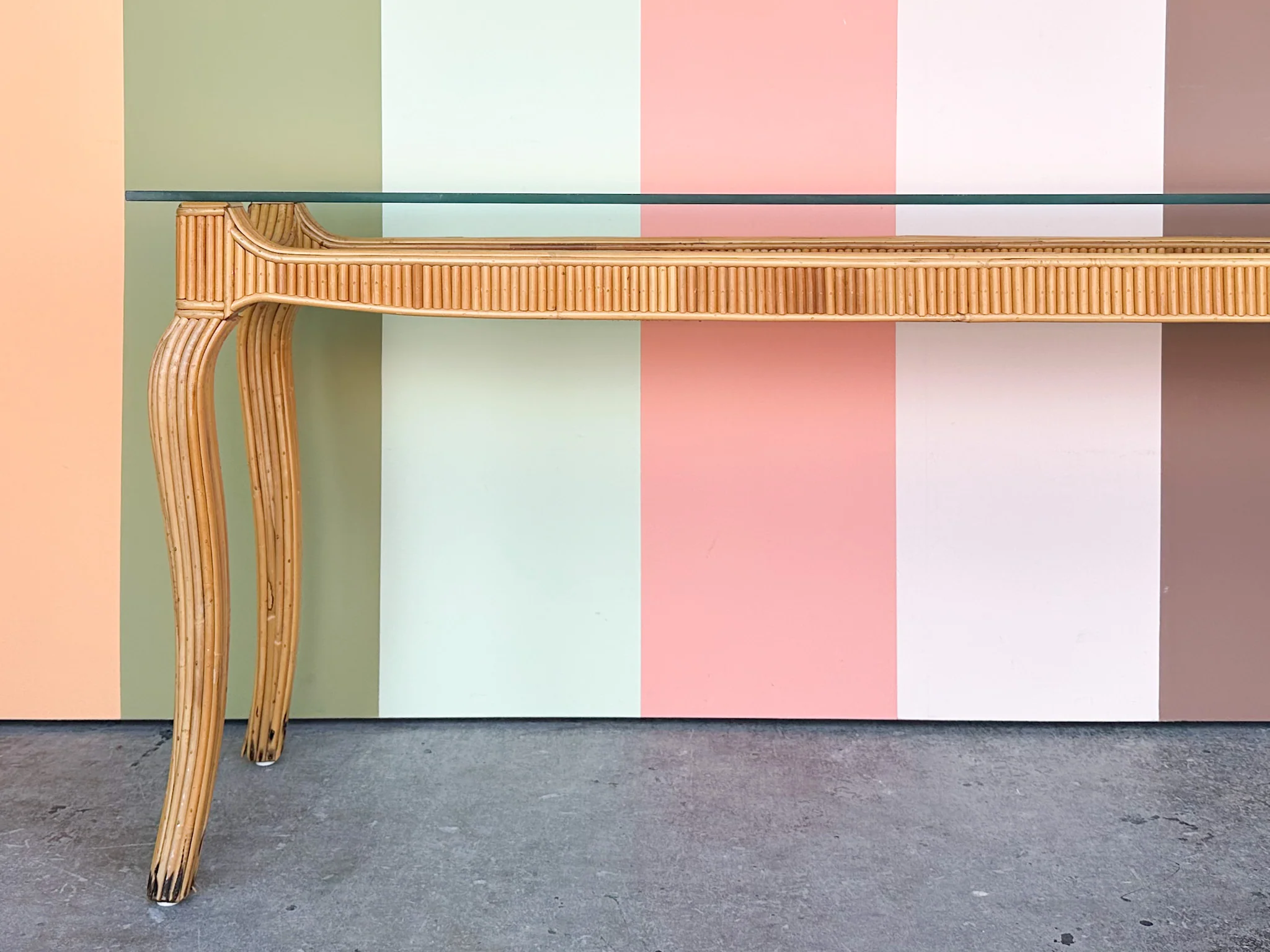 Pencil Reed Rattan Console - Image 2