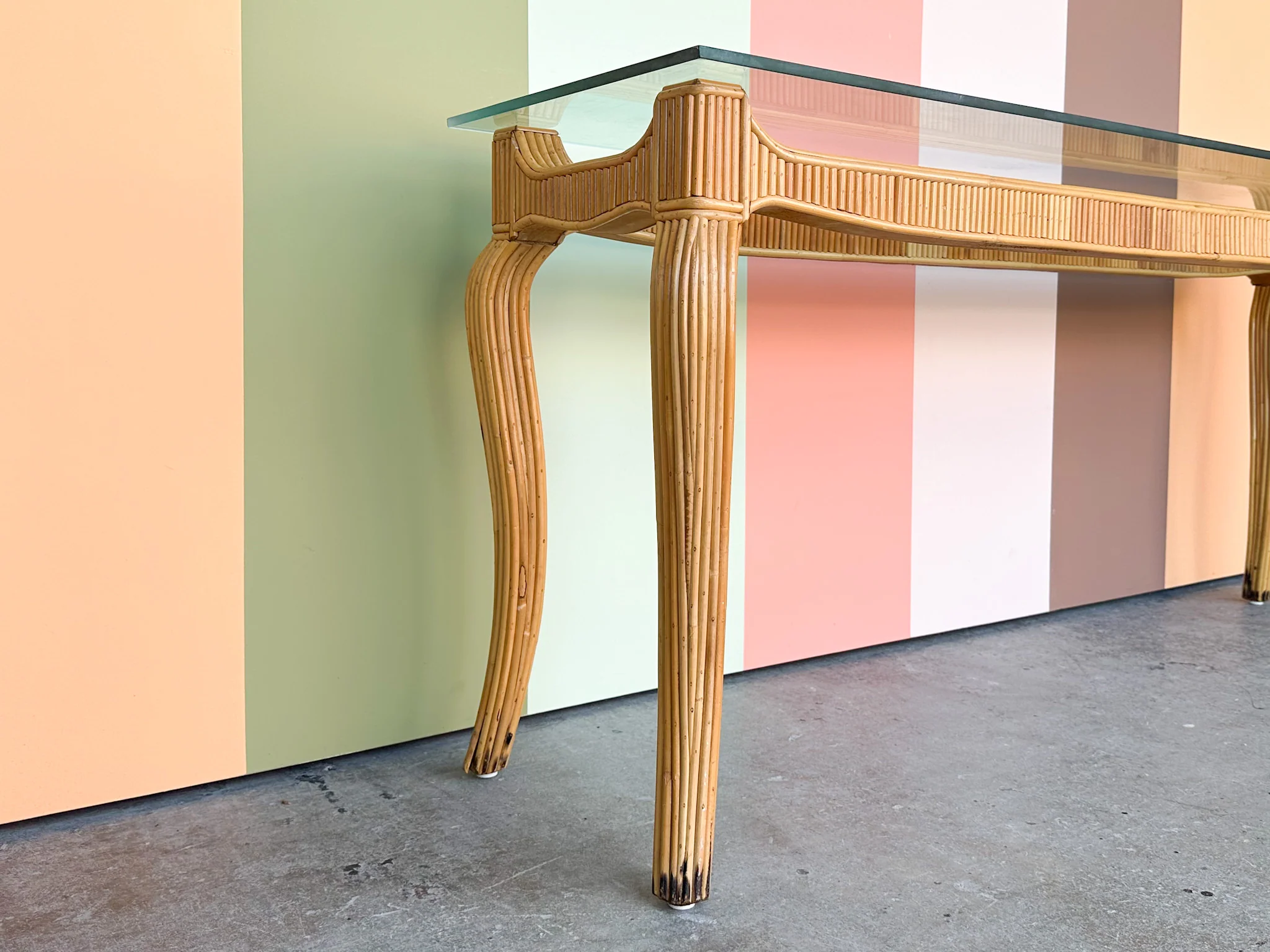 Pencil Reed Rattan Console - Image 3