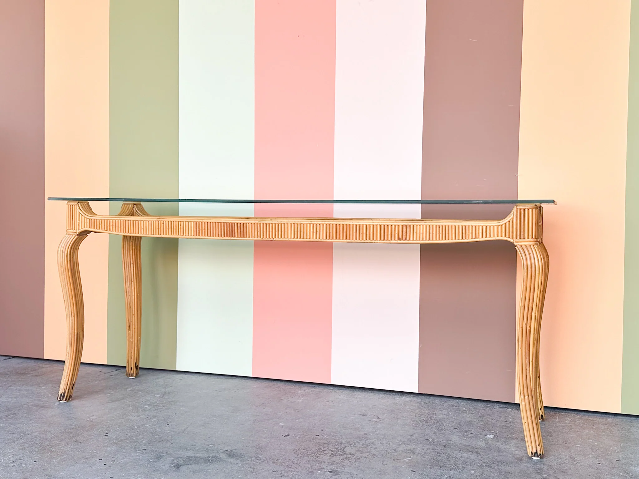 Pencil Reed Rattan Console - Image 7