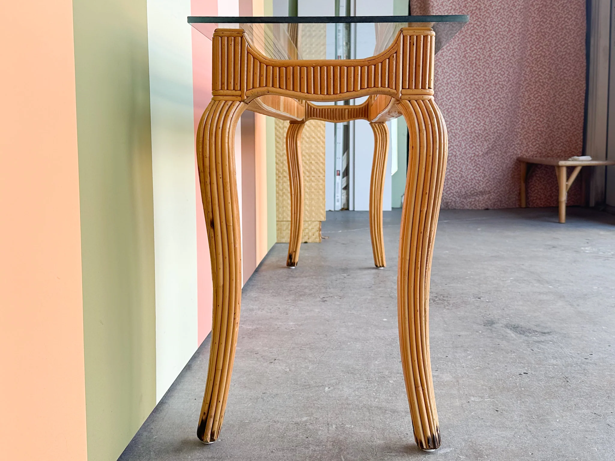 Pencil Reed Rattan Console - Image 8