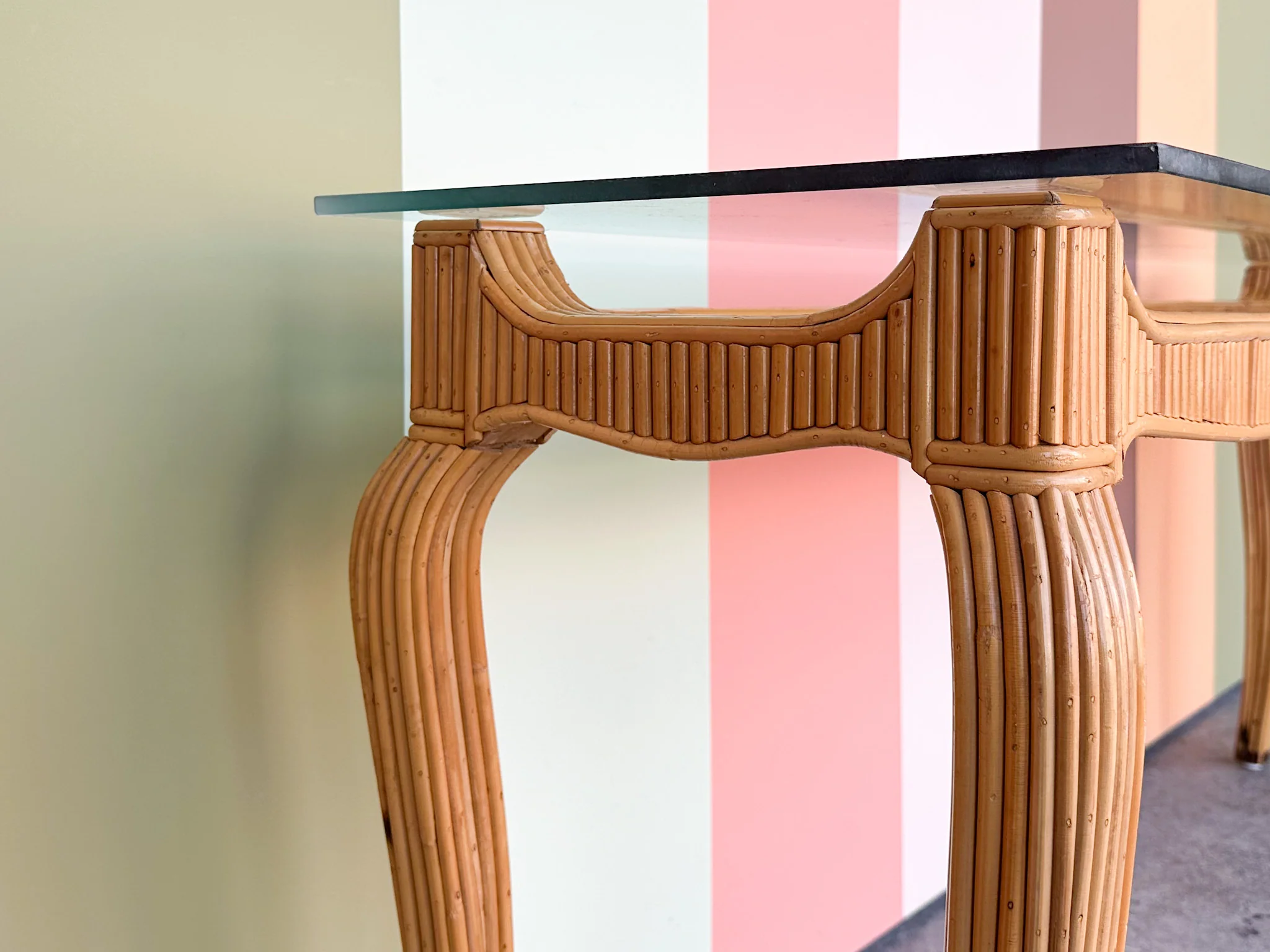 Pencil Reed Rattan Console - Image 9