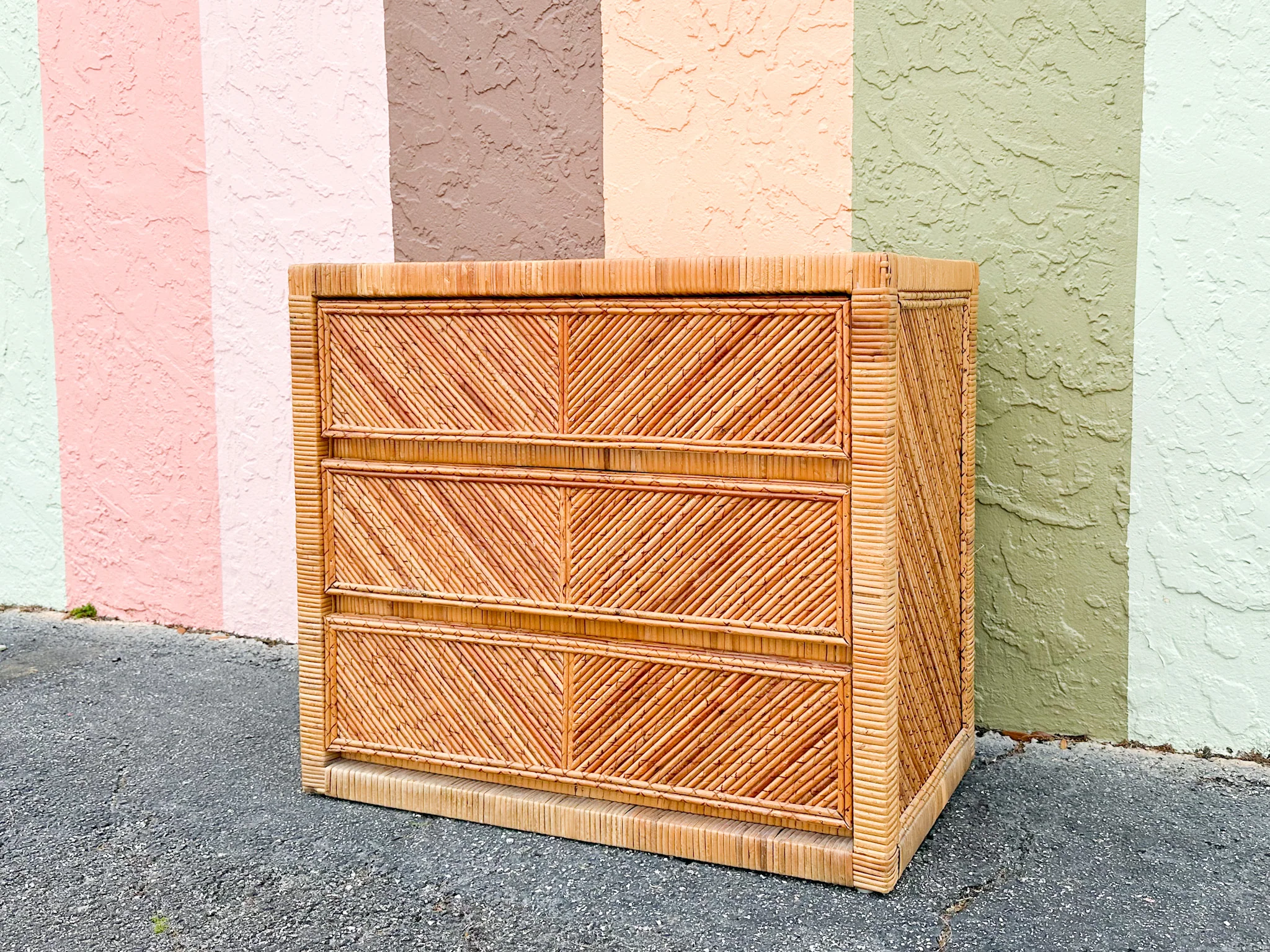 Pencil Reed Rattan Oversized Nightstand - Image 2