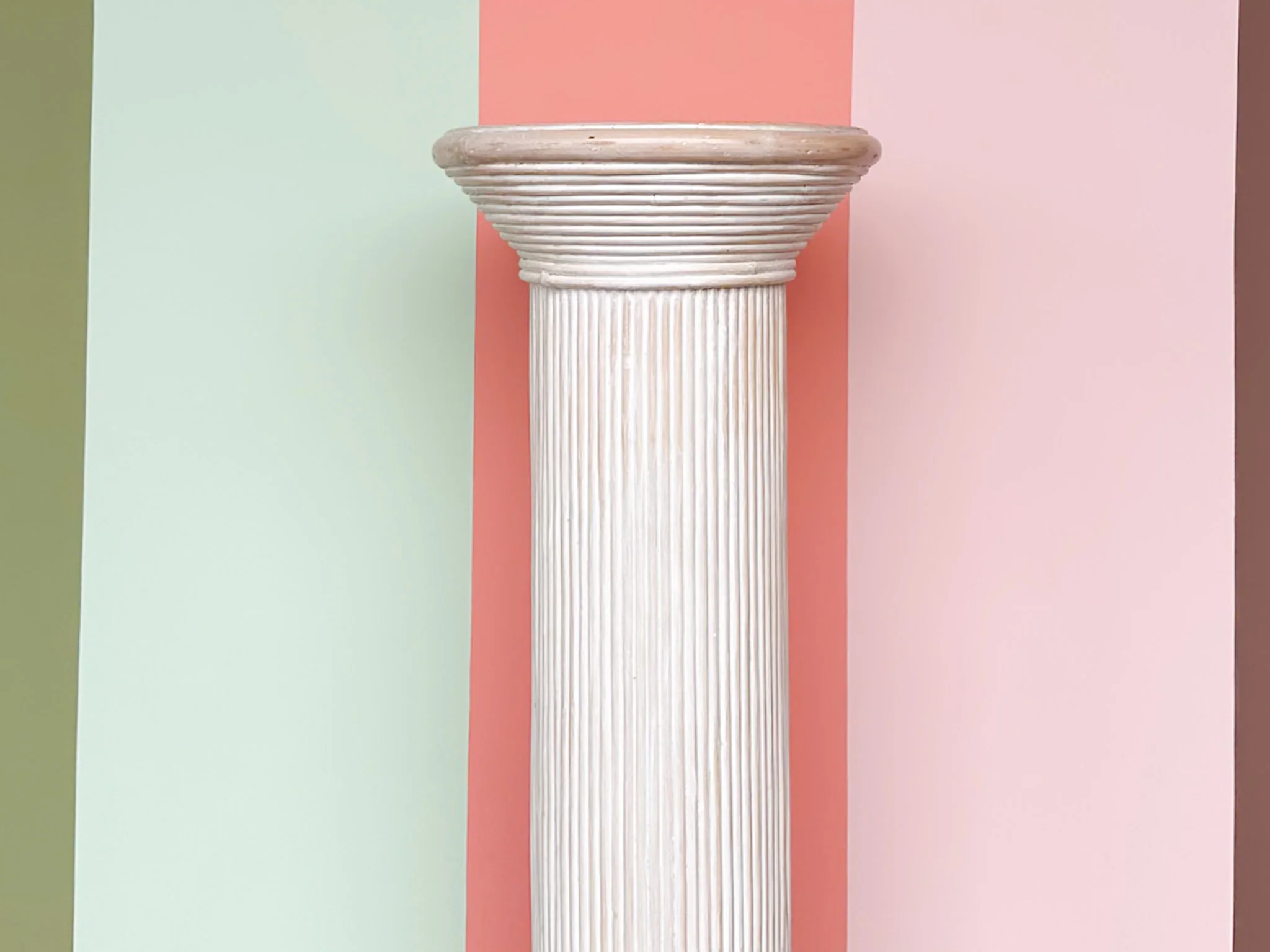 Pencil Reed Rattan Pedestal - Image 4