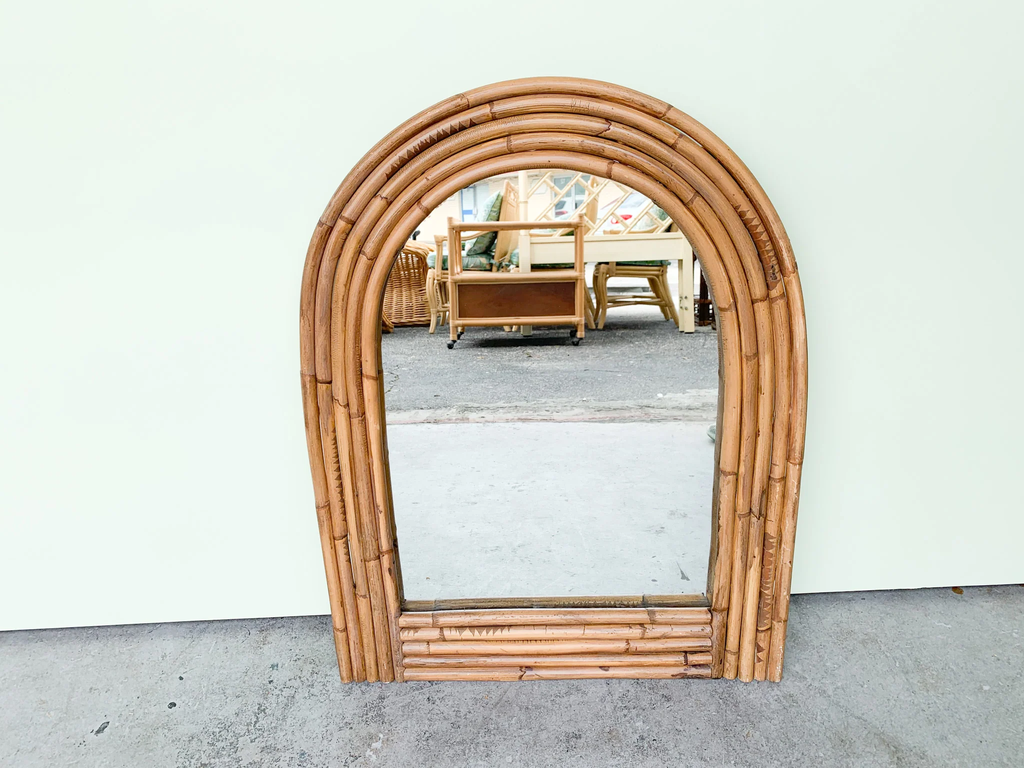 Petite Arch Rattan Mirror - Image 3