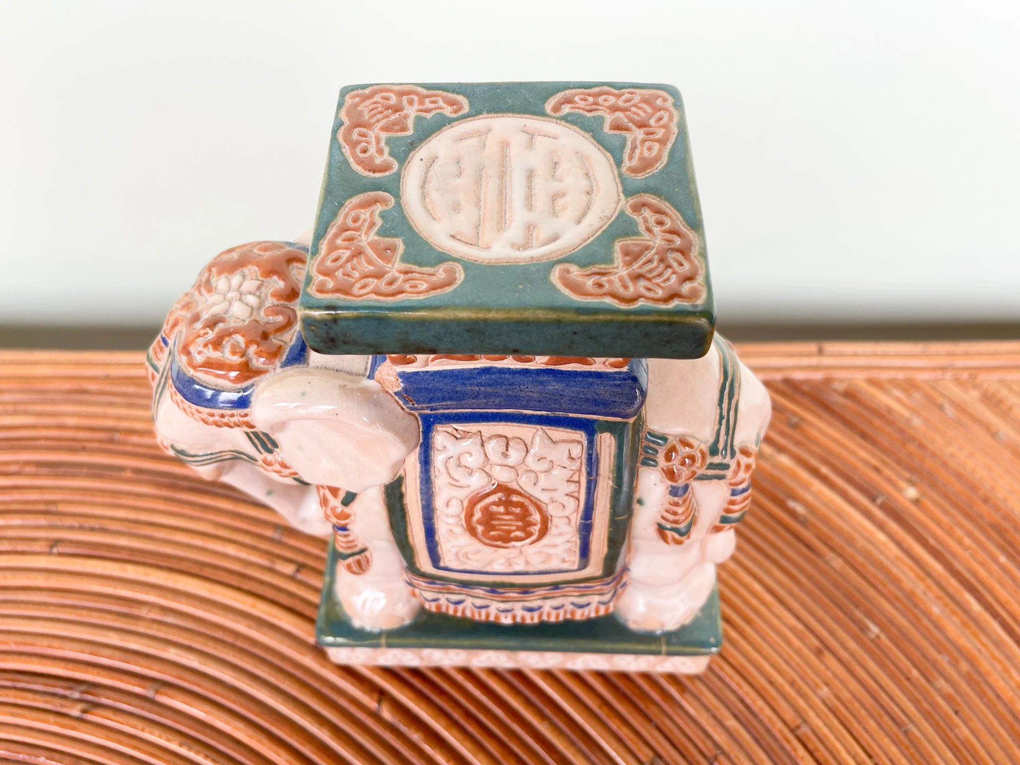 Petite Ceramic Elephant Garden Seat - Image 3