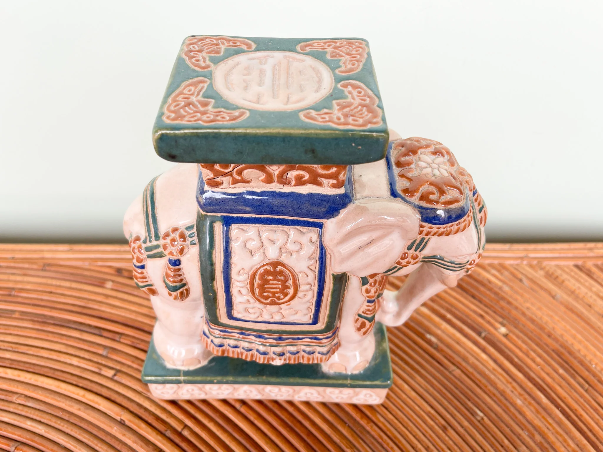 Petite Ceramic Elephant Garden Seat - Image 5