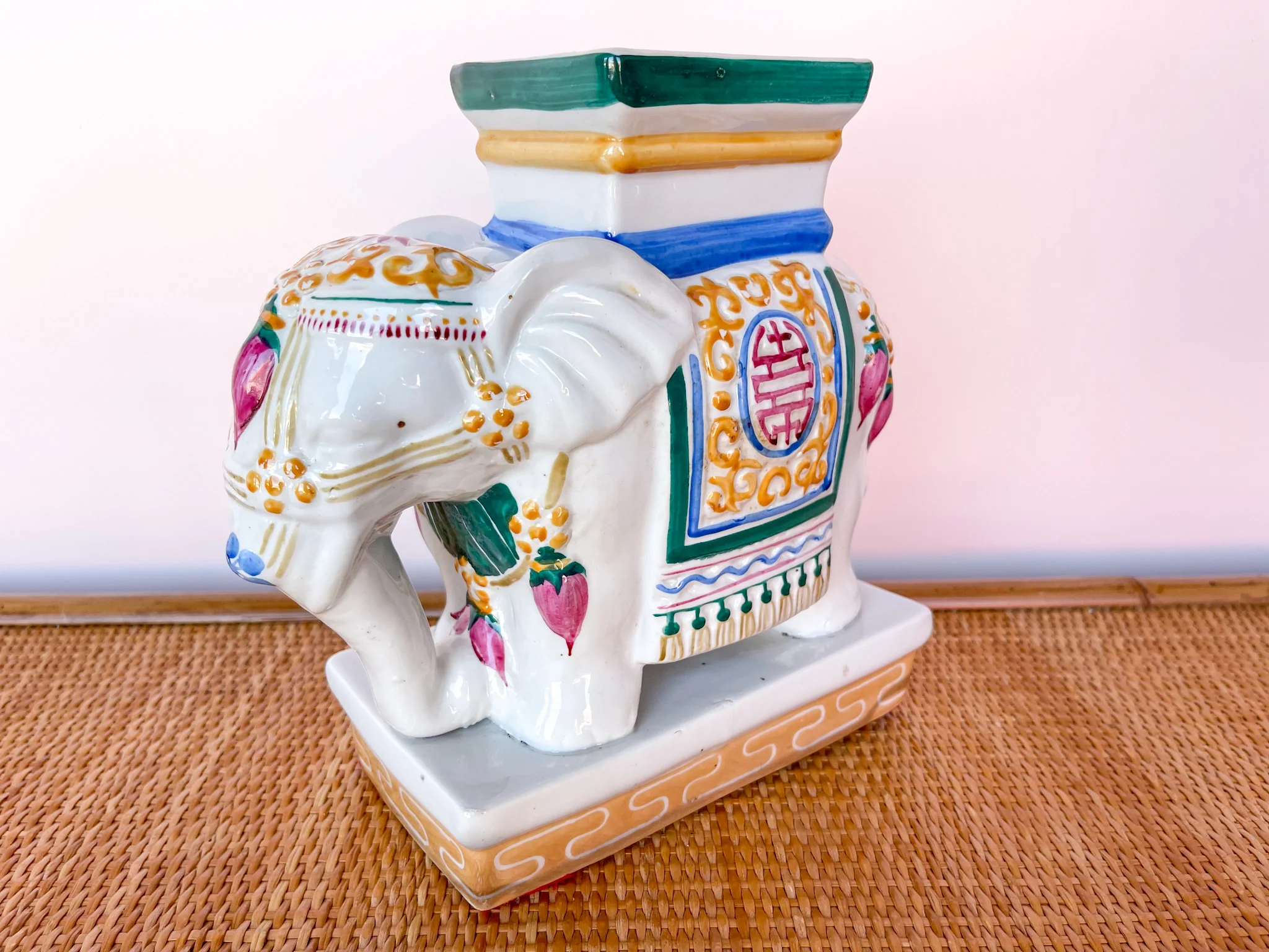 Petite Colorful Elephant Garden Stool - Image 5
