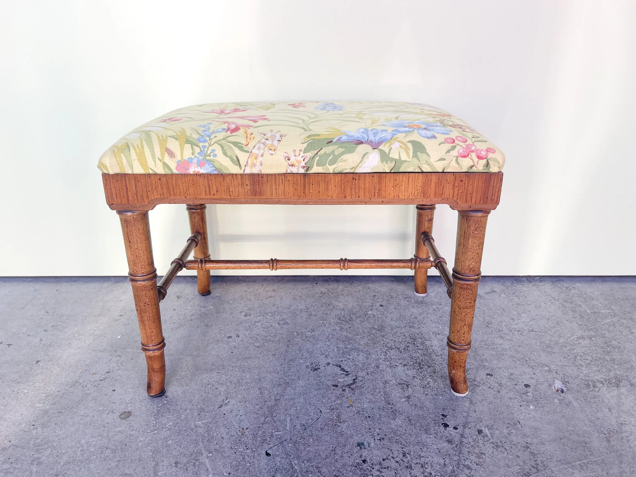 Petite Faux Bamboo Stool