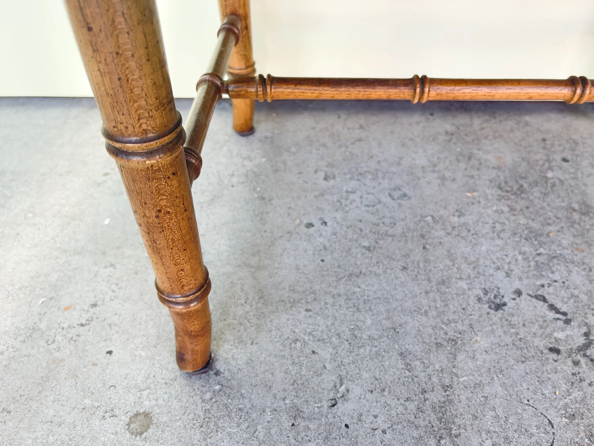 Petite Faux Bamboo Stool - Image 3