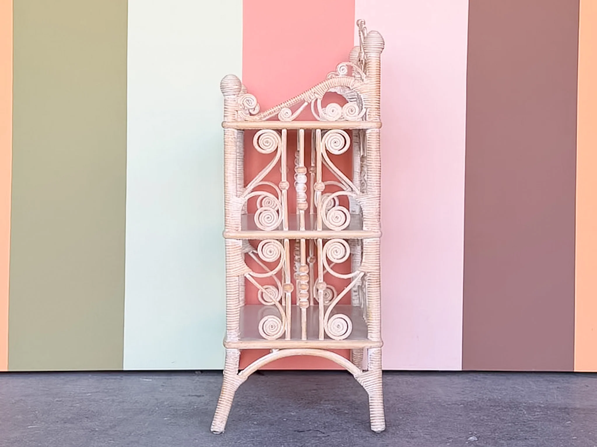 Petite Fiddlehead Wicker Etagere - Image 3