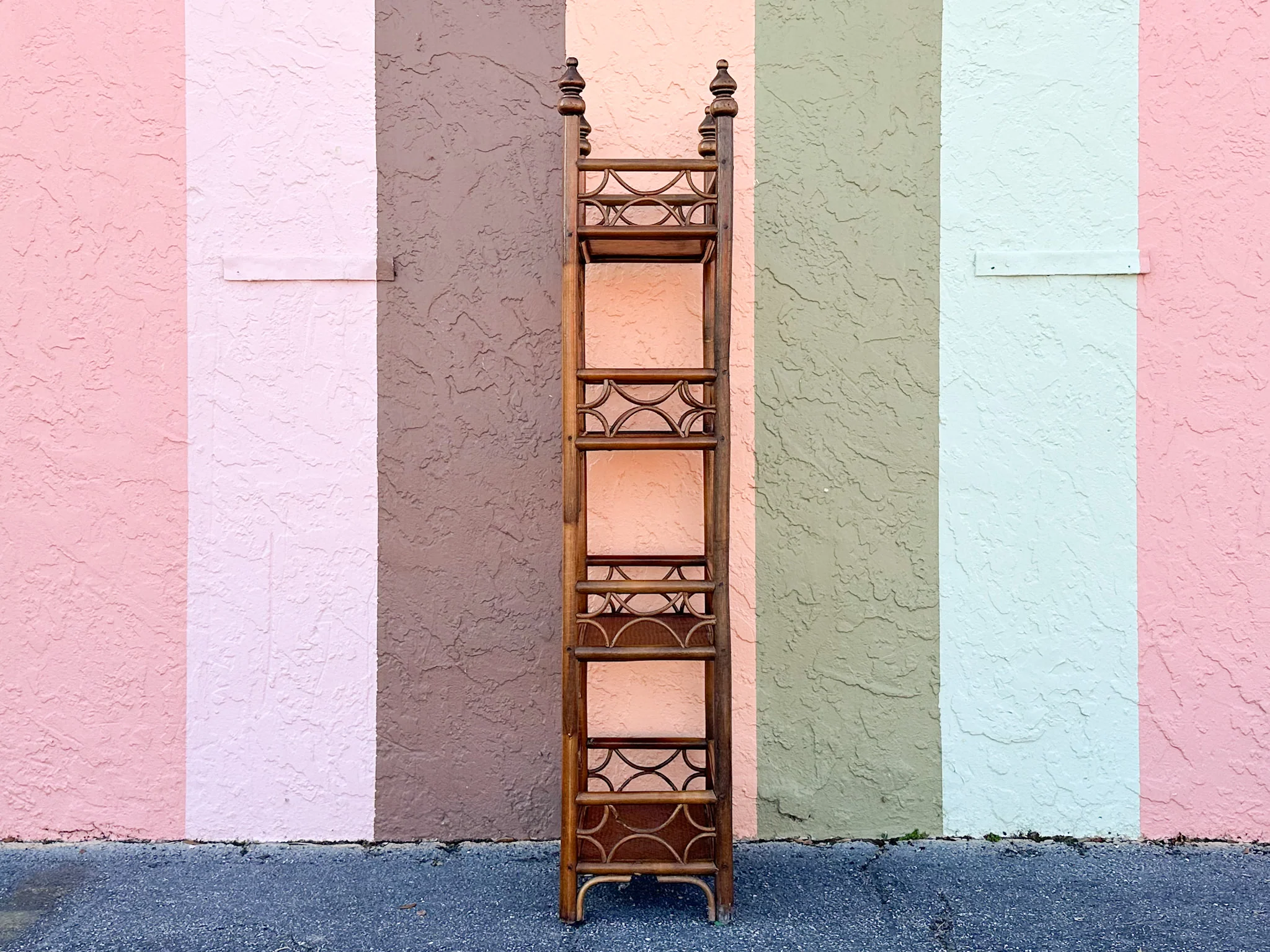 Petite Handsome Rattan Etagere - Image 2