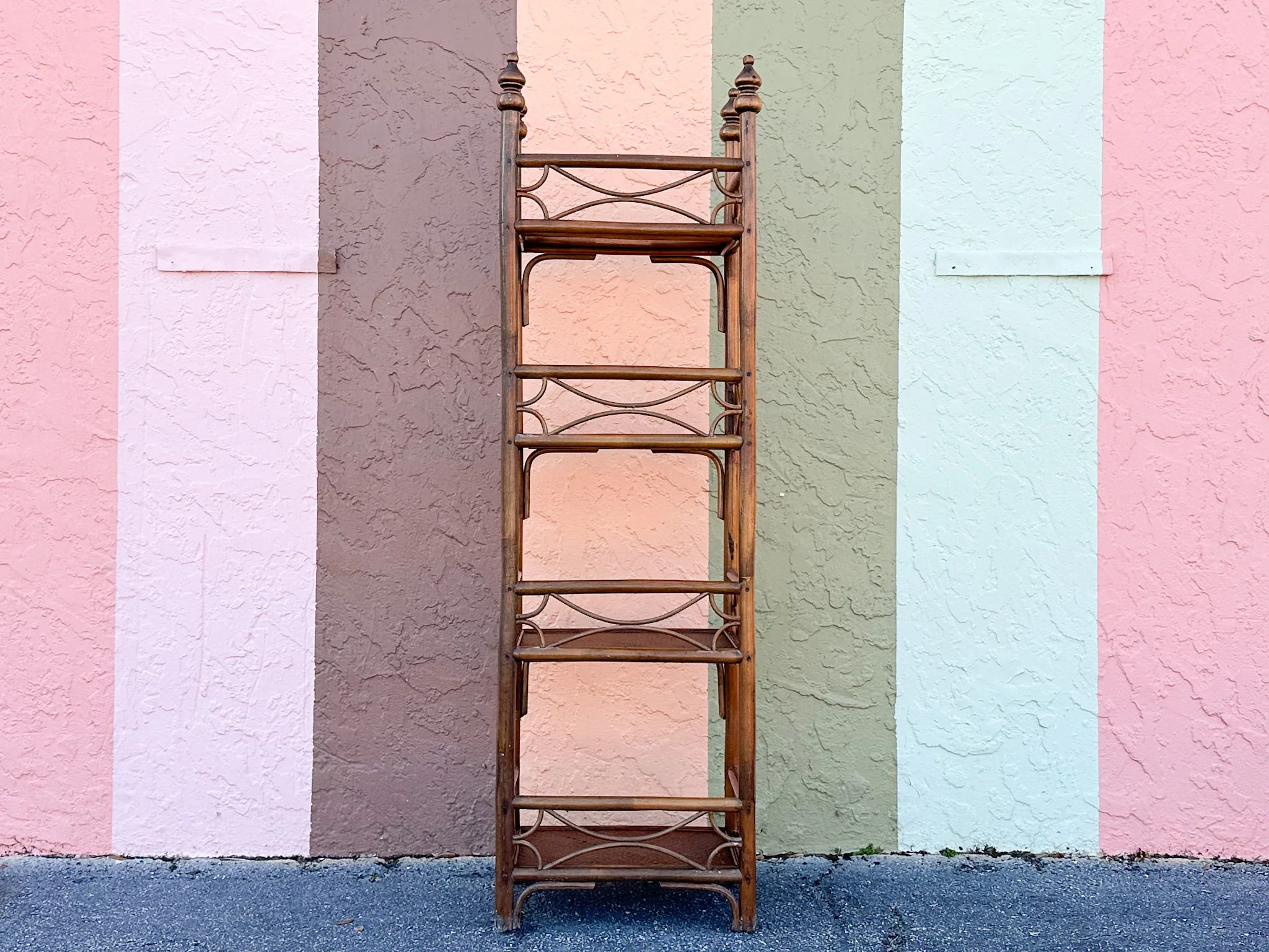 Petite Handsome Rattan Etagere - Image 3