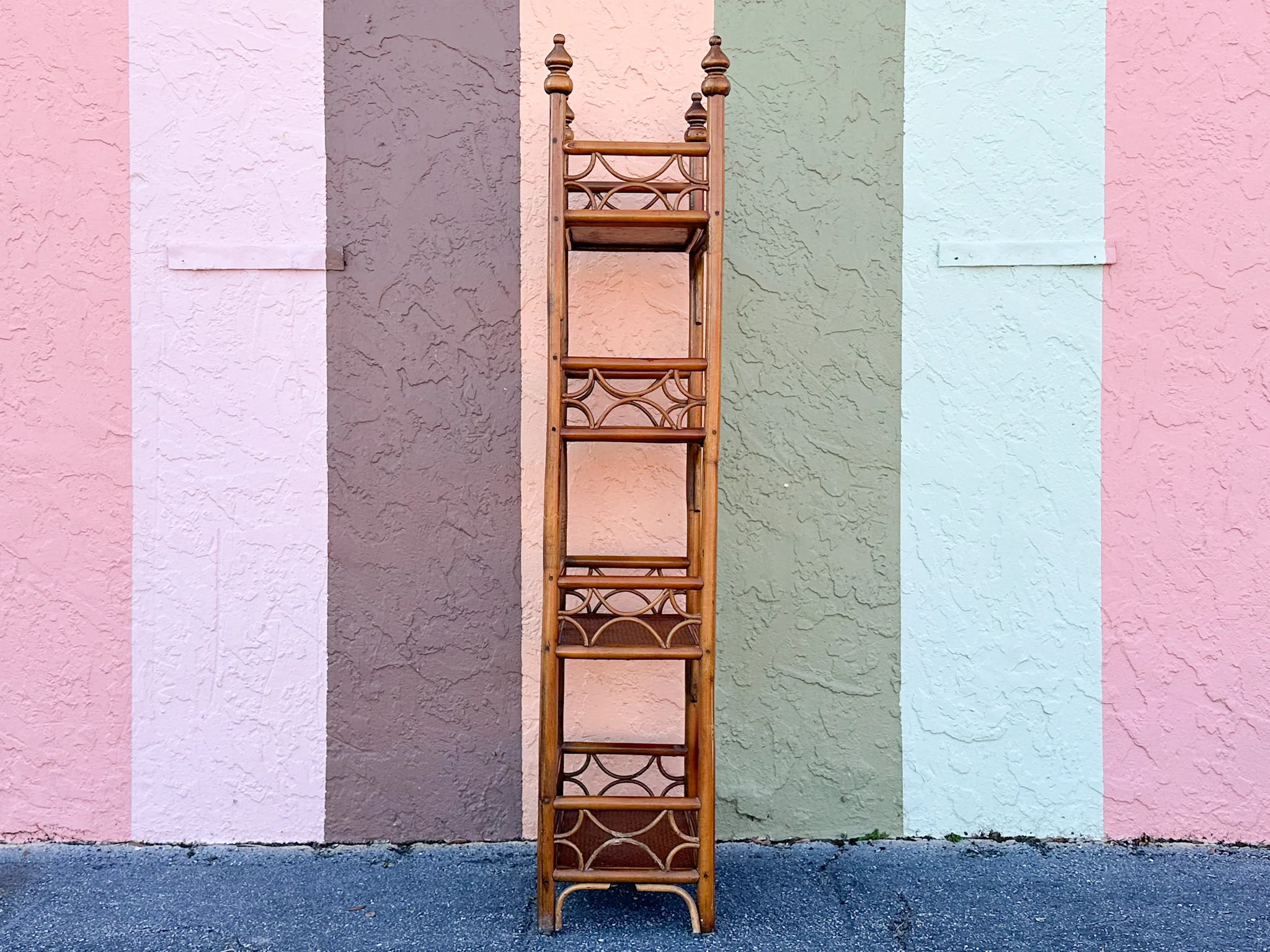 Petite Handsome Rattan Etagere - Image 4