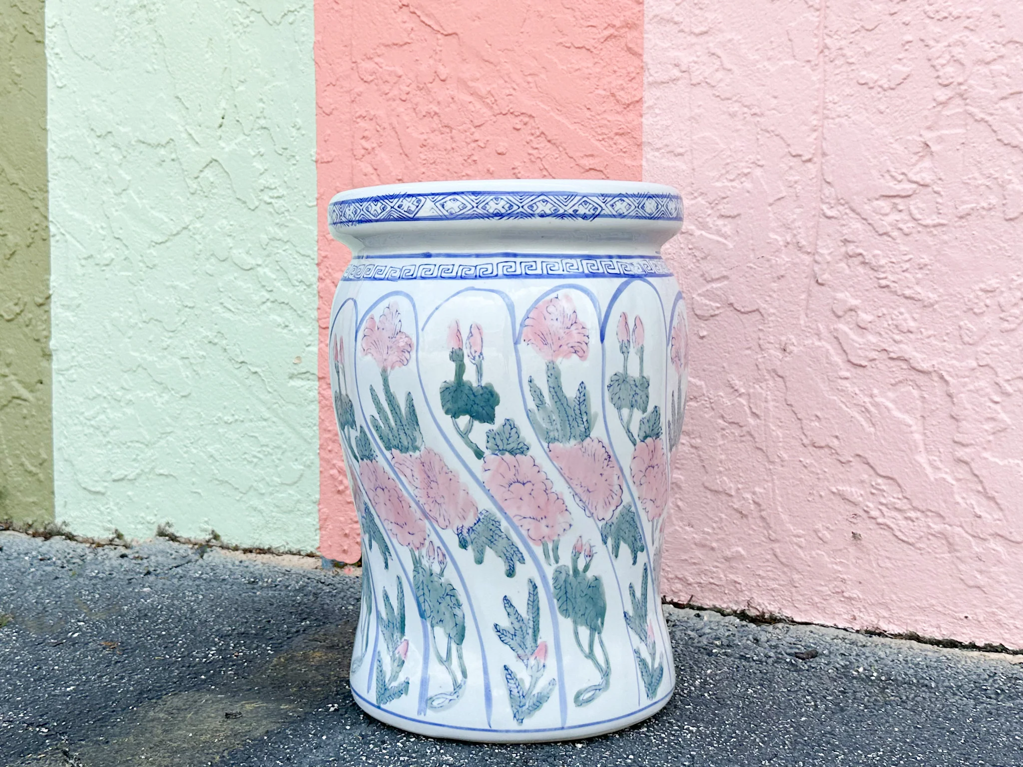 Petite Pink Flower Garden Seat - Image 3