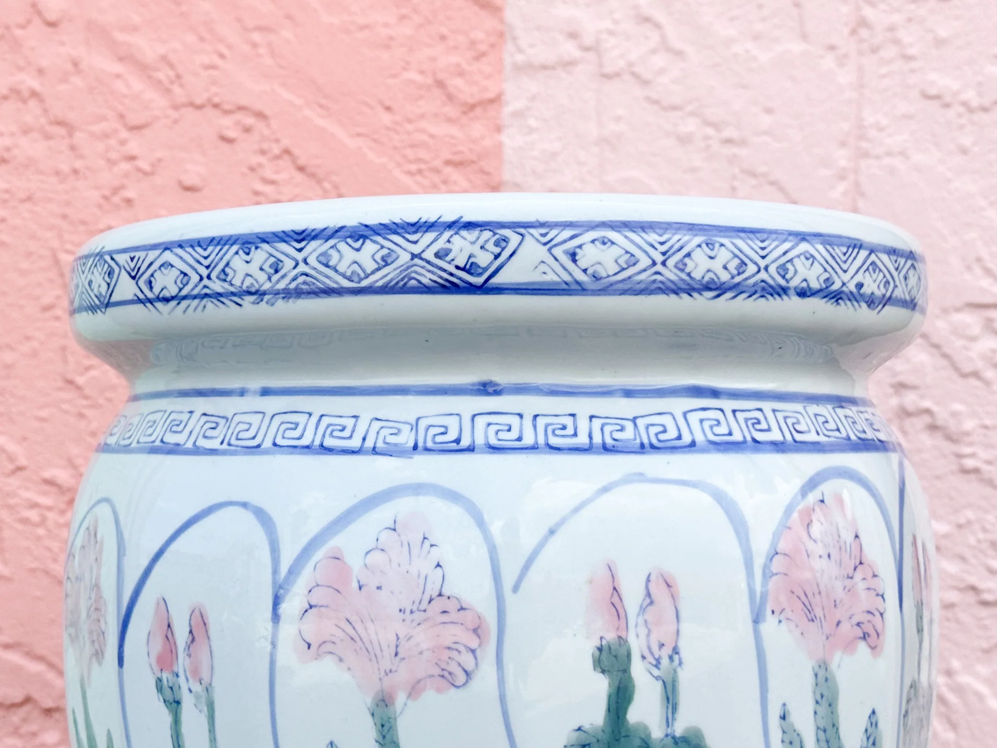 Petite Pink Flower Garden Seat - Image 5