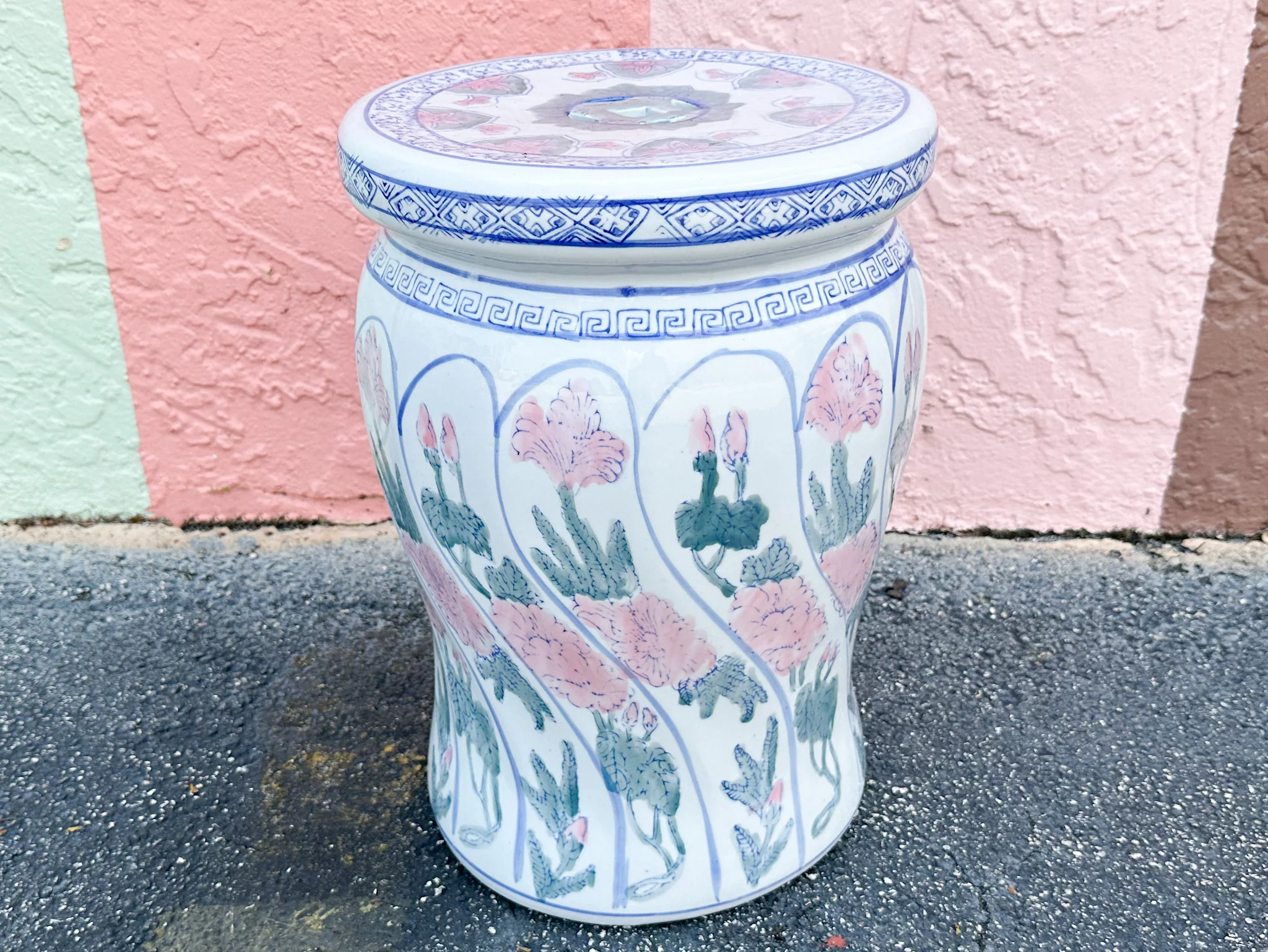 Petite Pink Flower Garden Seat - Image 6