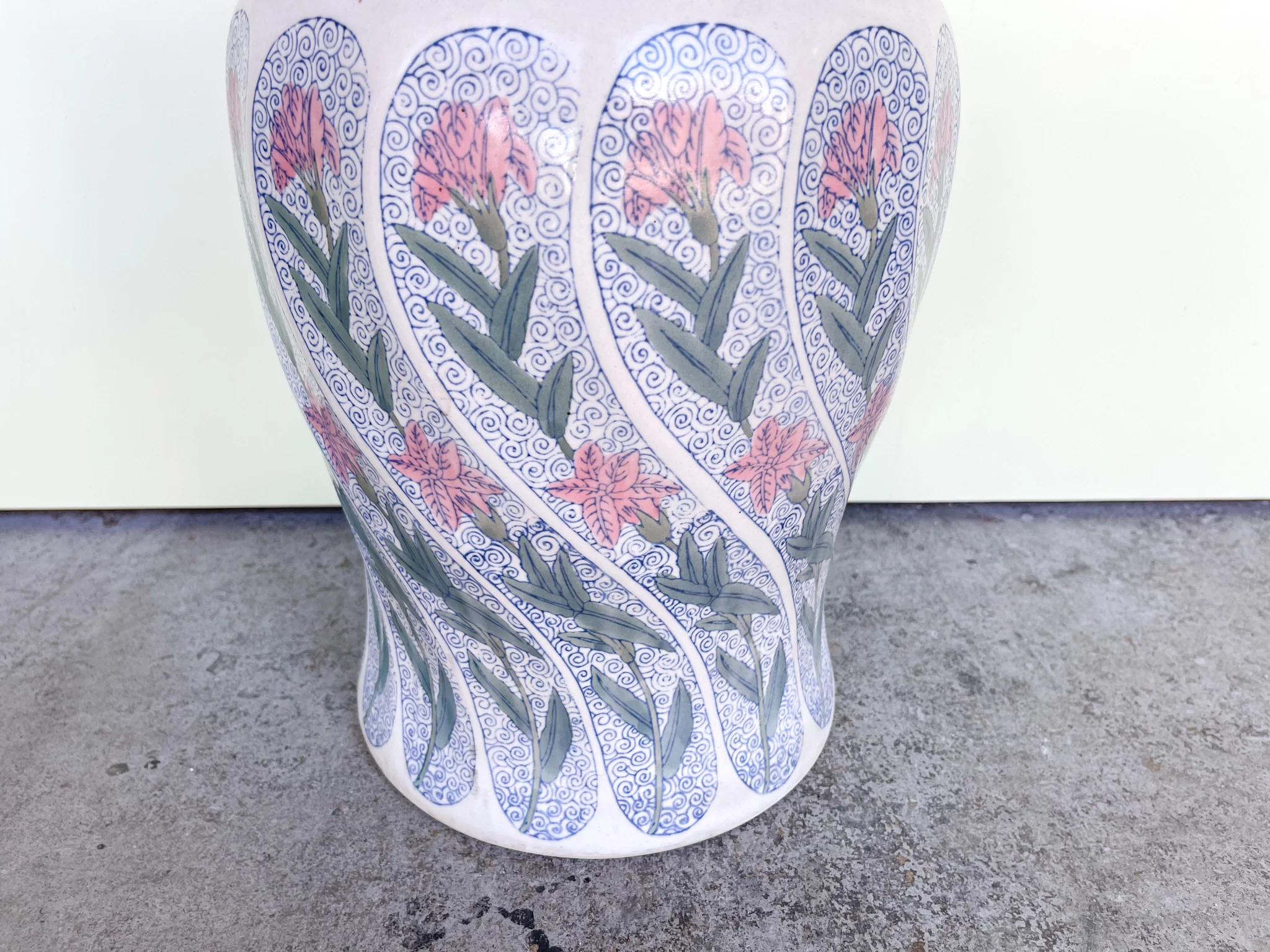 Kips Bay Show House Petite Pink Flower Garden Seat - Image 2