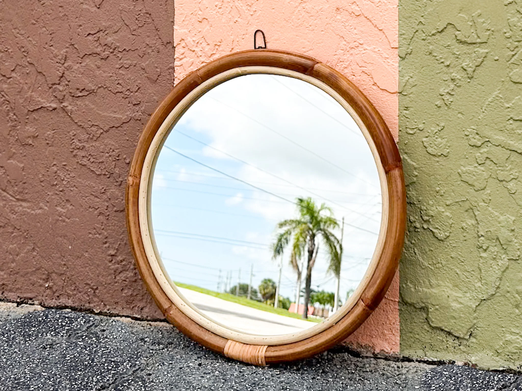 Petite Round Rattan Mirror