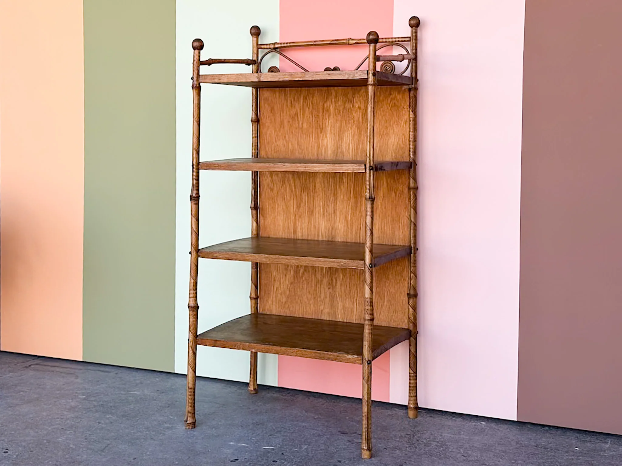 Petite Tortoiseshell Bamboo Etagere - Image 2