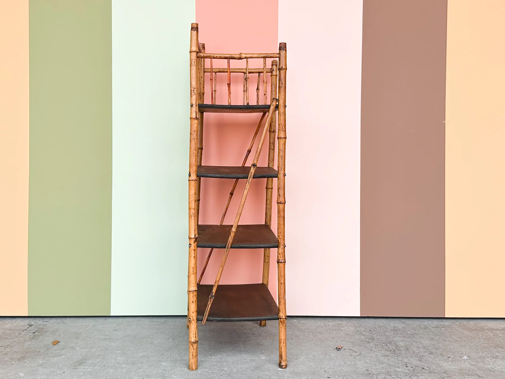 Petite Tortoiseshell Rattan Etagere - Image 3
