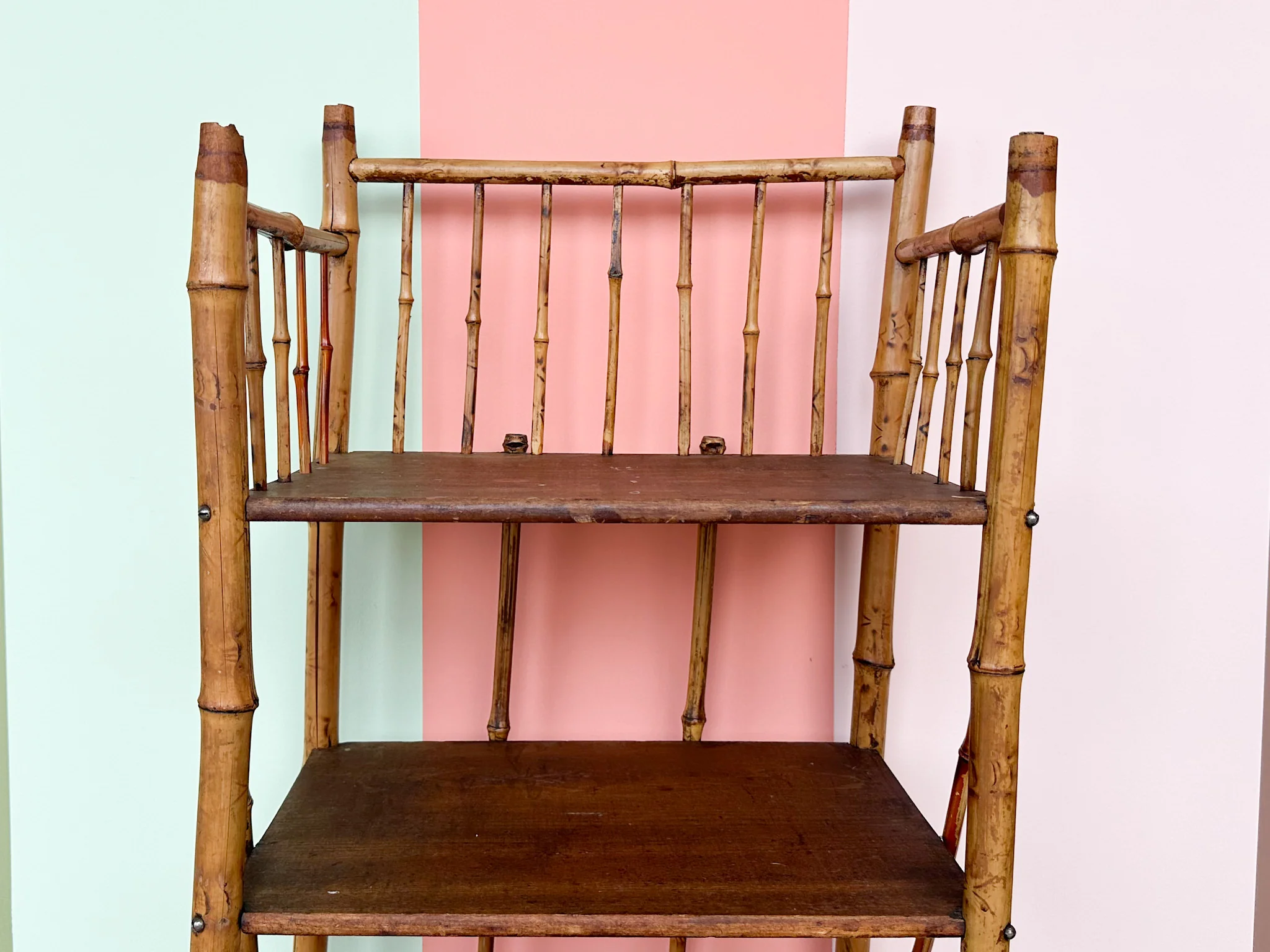 Petite Tortoiseshell Rattan Etagere - Image 5