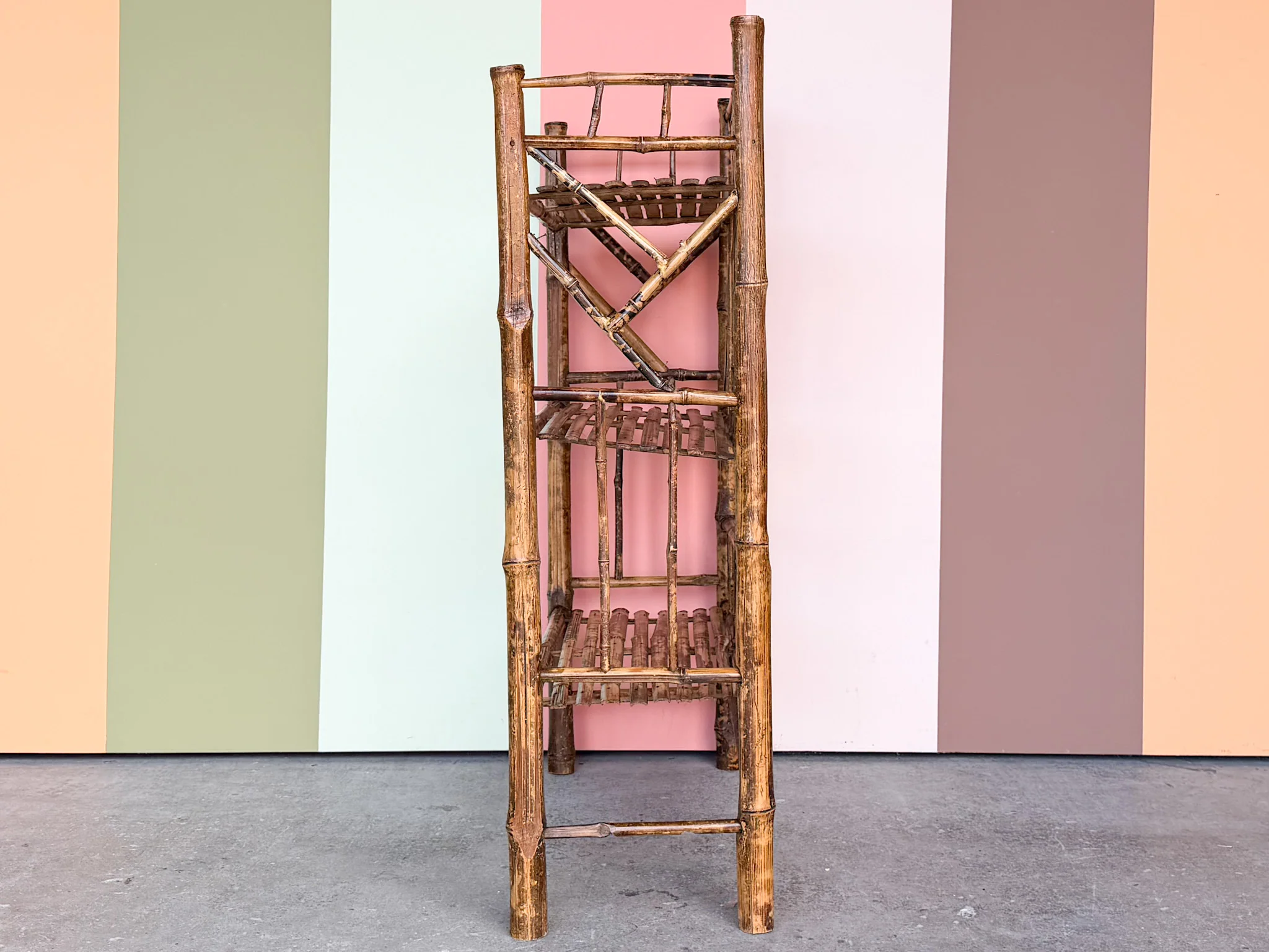 Petite Tortoiseshell Rattan Etagere - Image 11