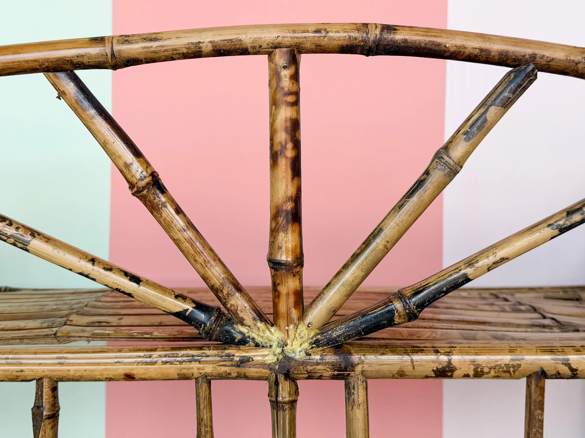 Petite Tortoiseshell Rattan Etagere - Image 9