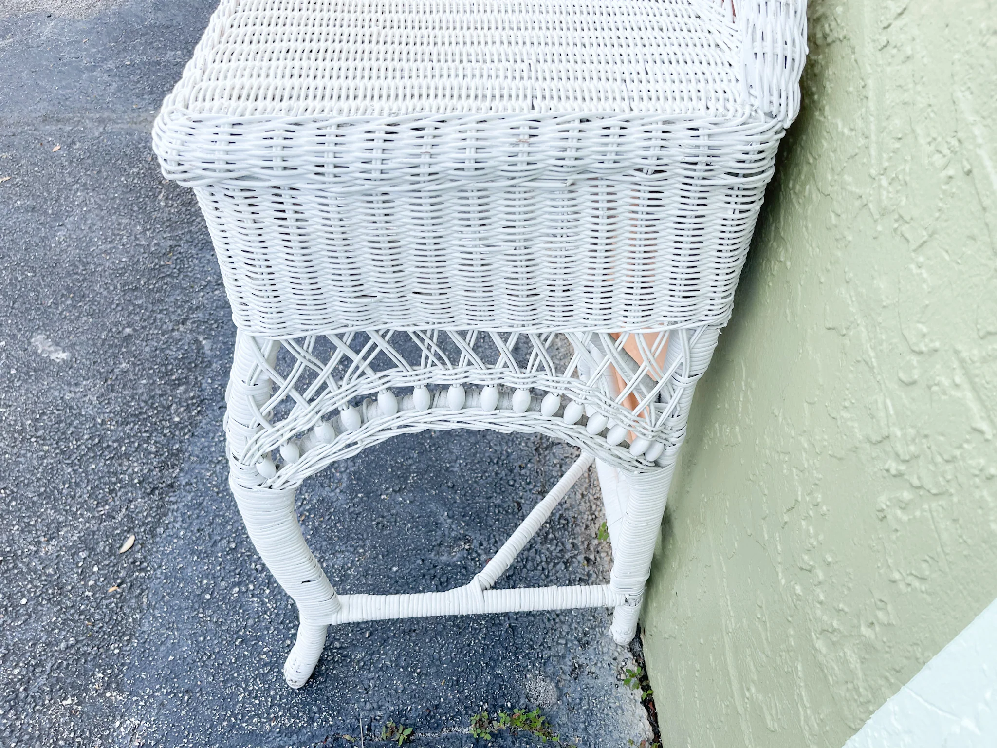 Warehouse Wednesday Sale: Petite Wicker Vanity and Stool - Image 7