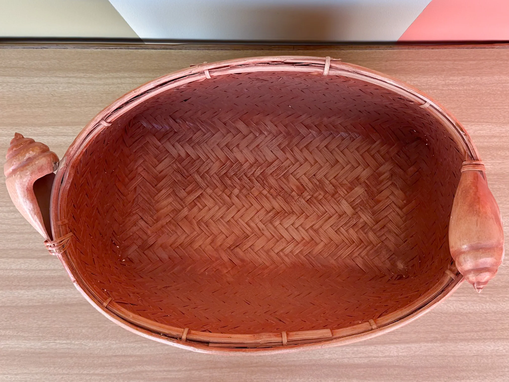 Pink Shell Handle Basket - Image 4