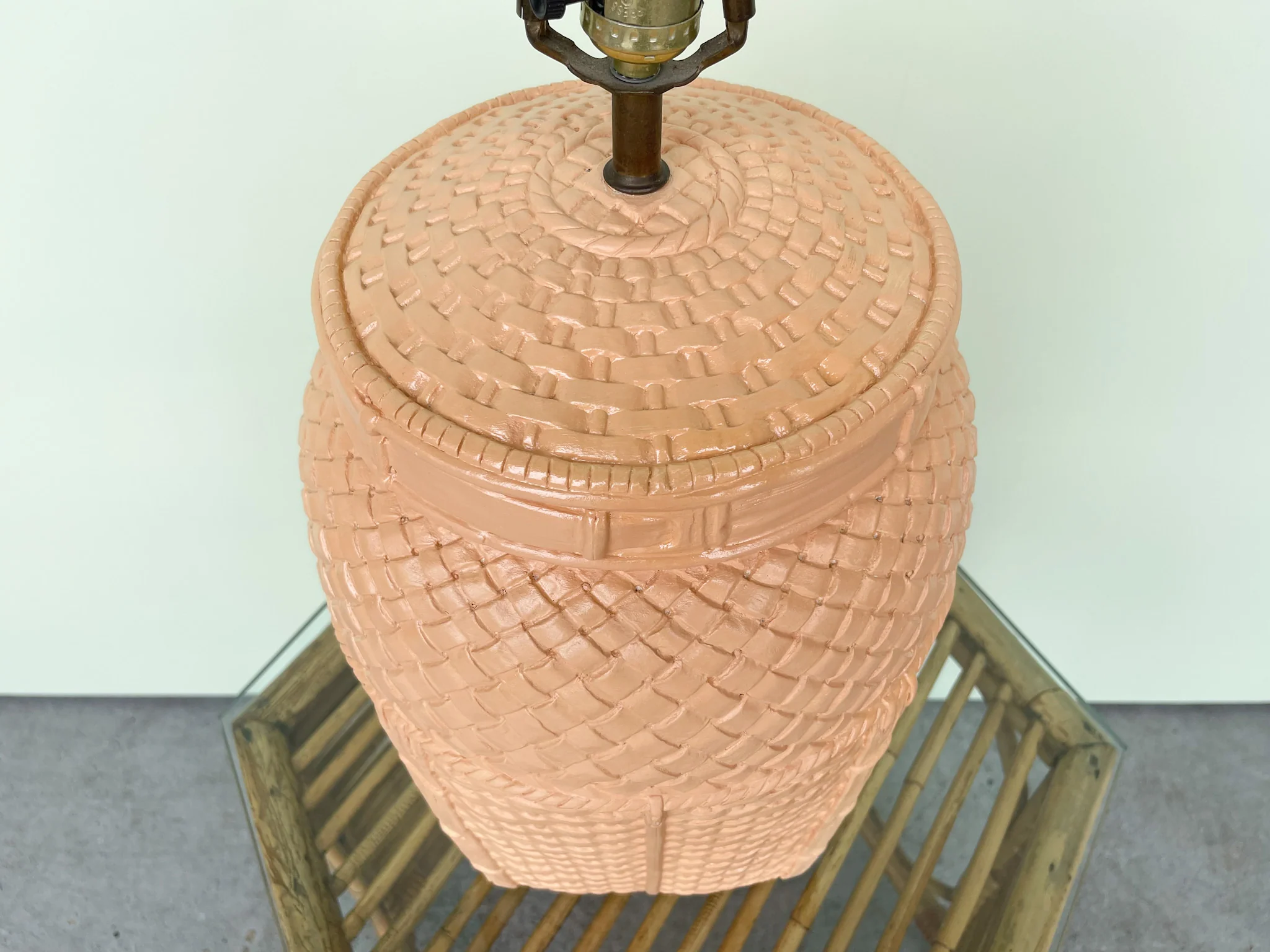 Plaster Woven Basket Lamp - Image 5