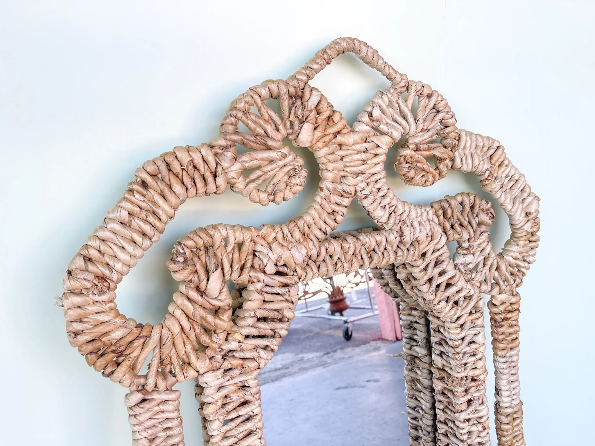 Raffia Wrapped Mirror - Image 2