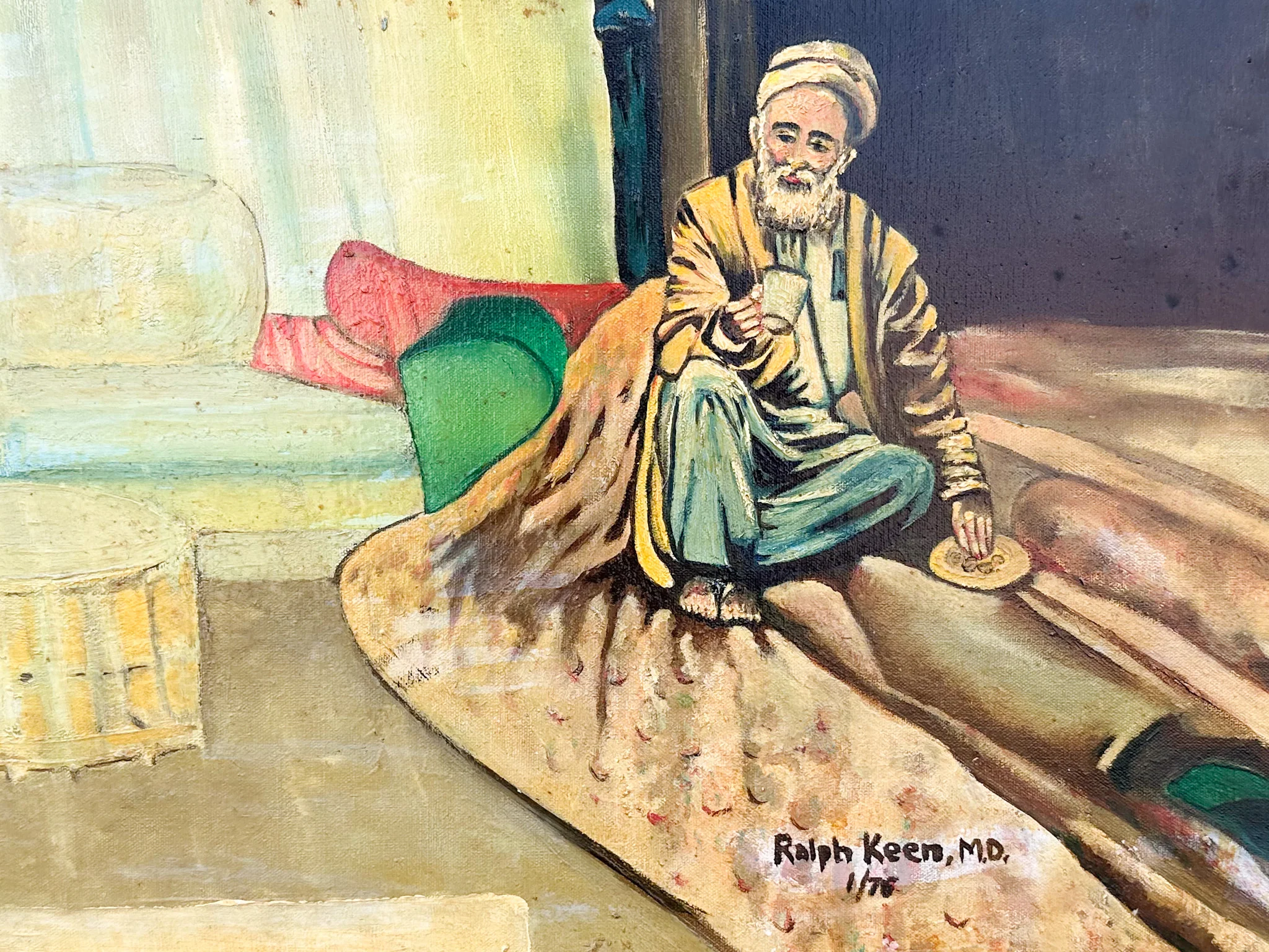 Ralph Keen Tea Leaves Oil on Canvas - Image 5