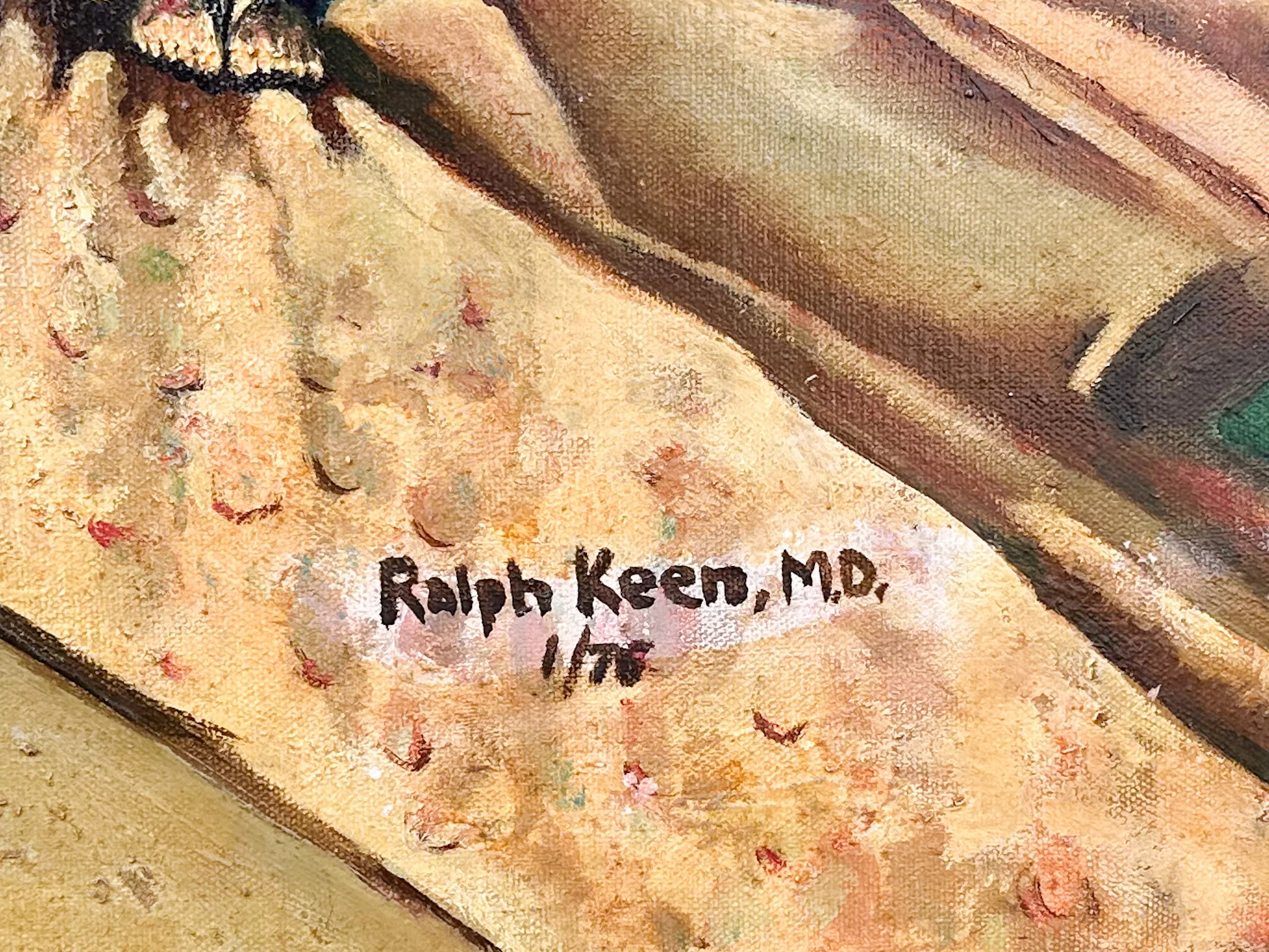 Ralph Keen Tea Leaves Oil on Canvas - Image 6