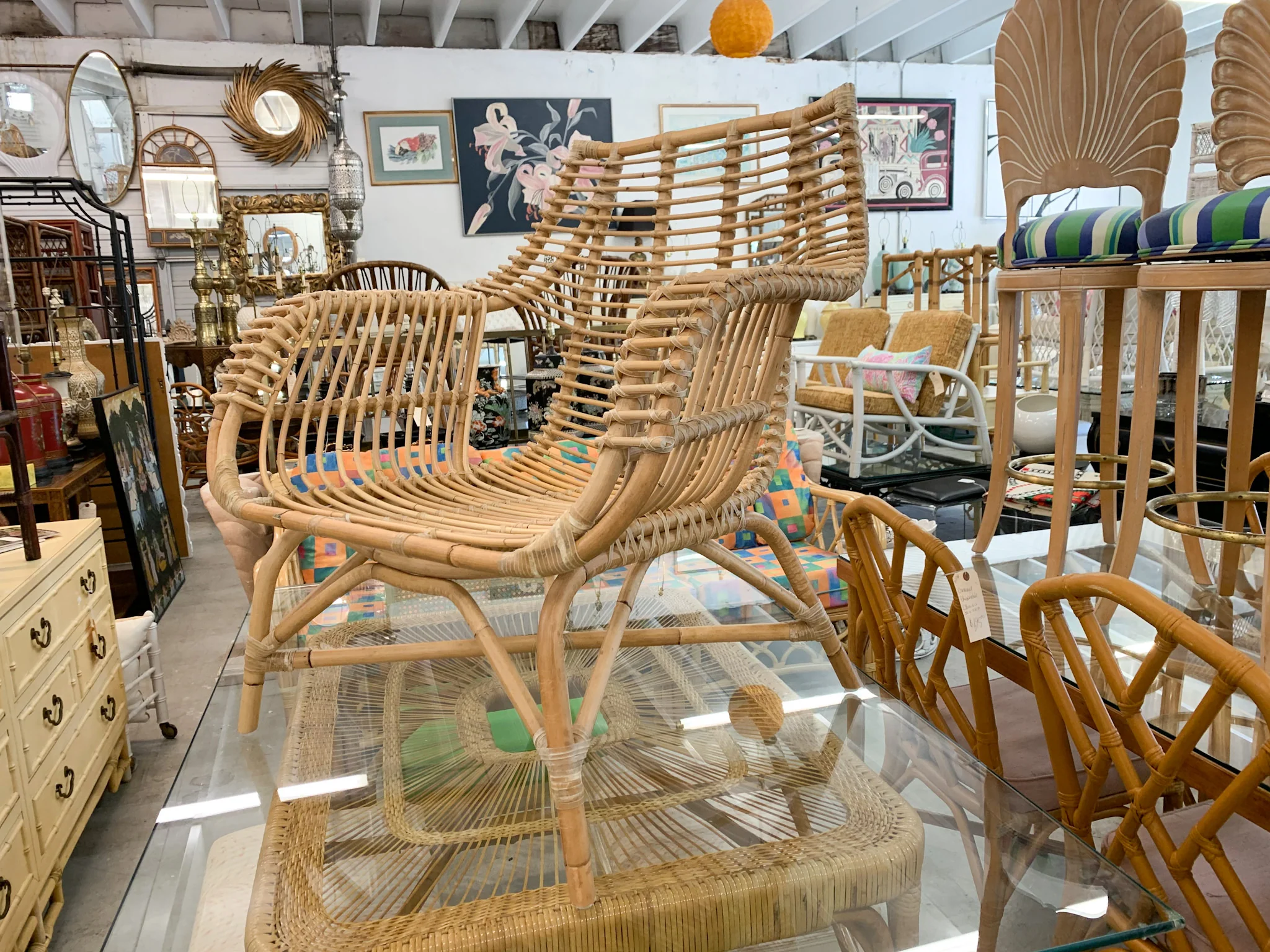 Chic Rattan Accent Chair - Image 3