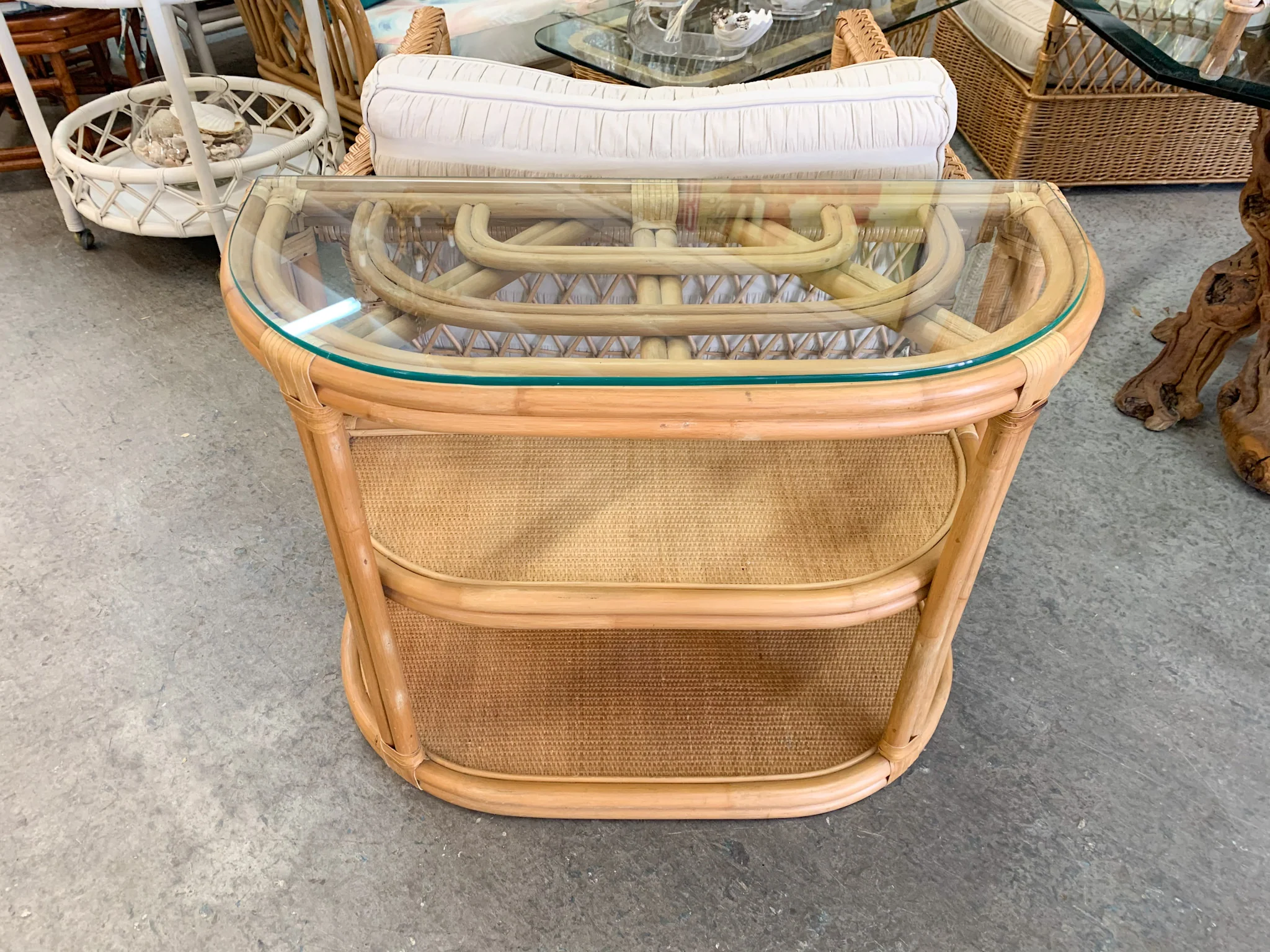 Rattan and Seagrass Demilune - Image 2