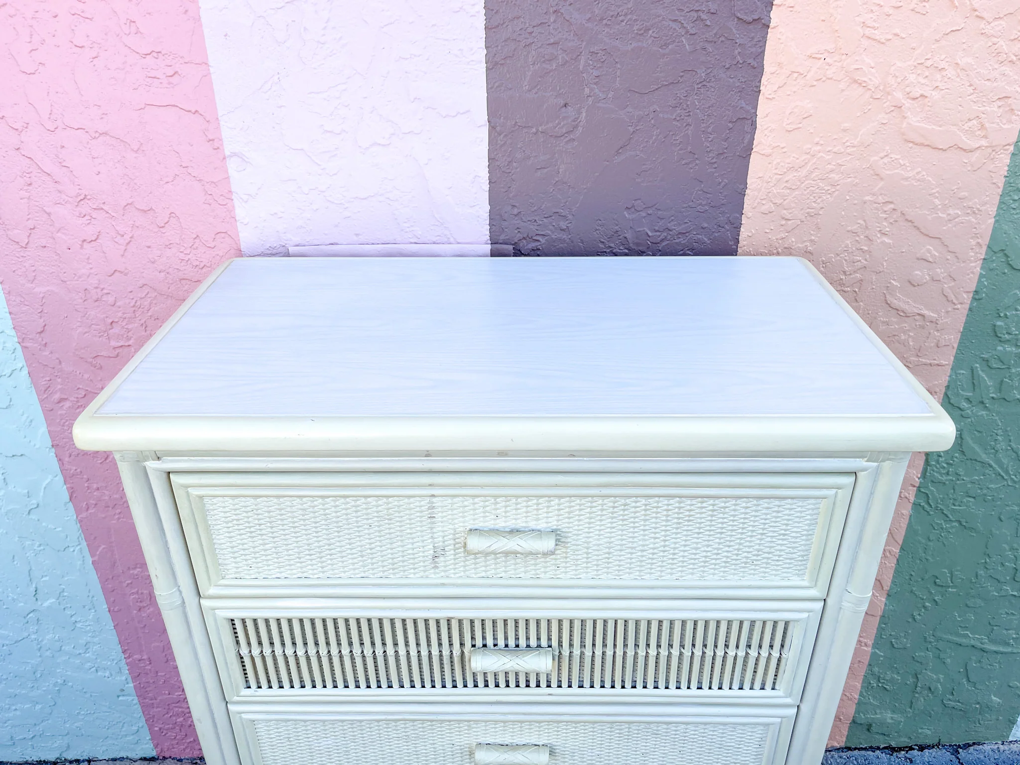 Rattan and Stick Wicker Tall Chest - Image 6