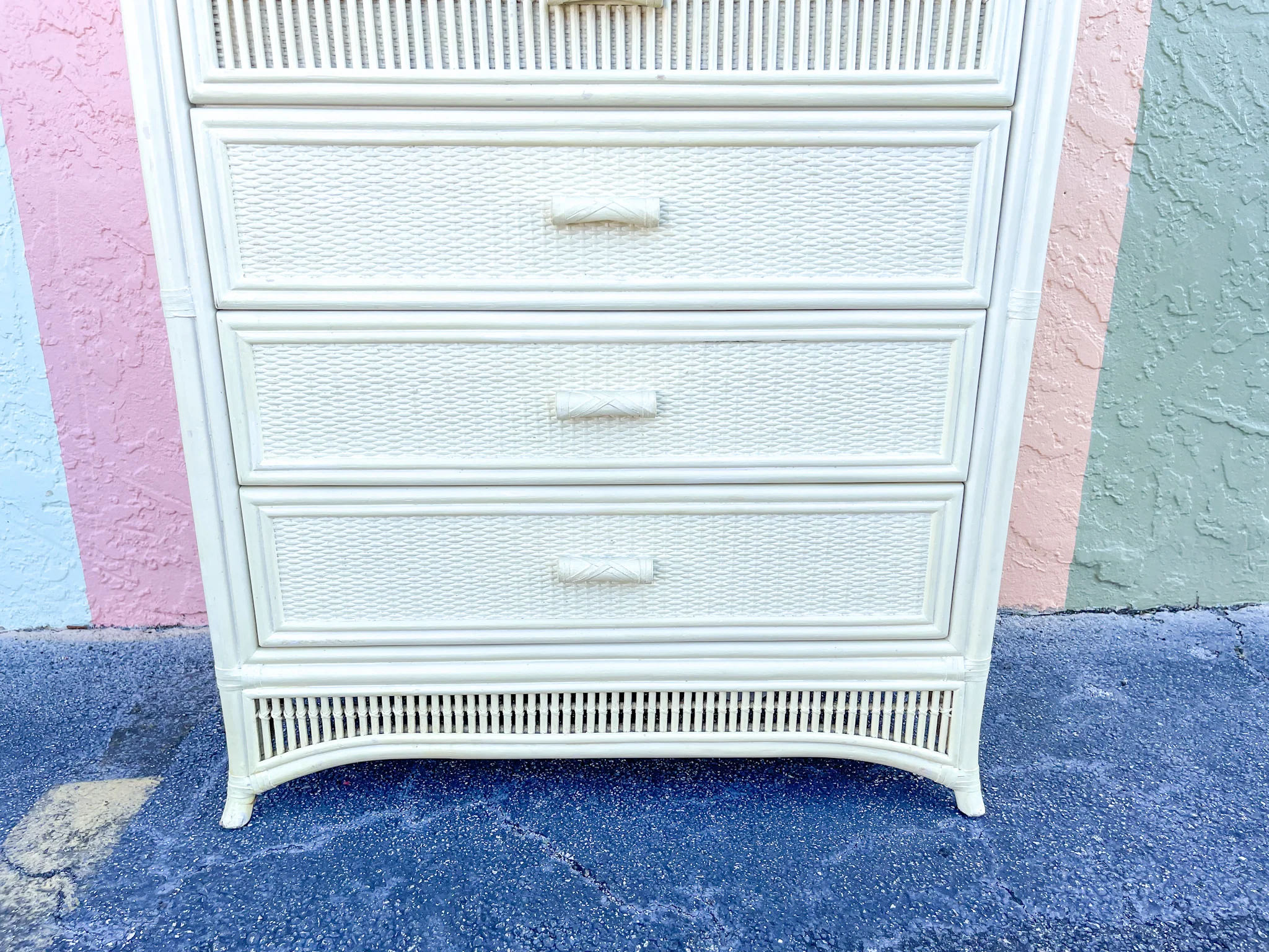 Rattan and Stick Wicker Tall Chest - Image 8
