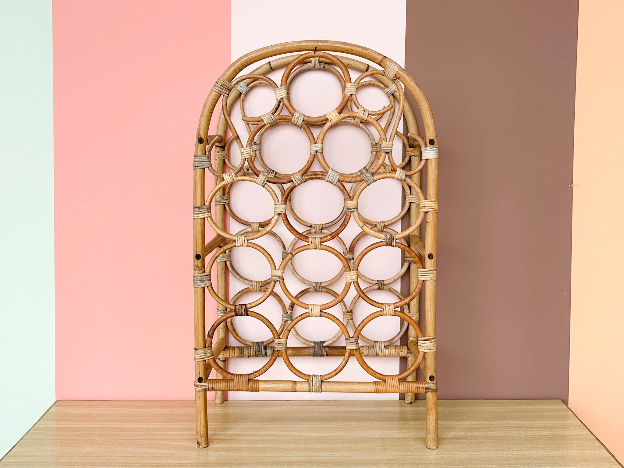 Rattan Arch Wine Rack - Image 2