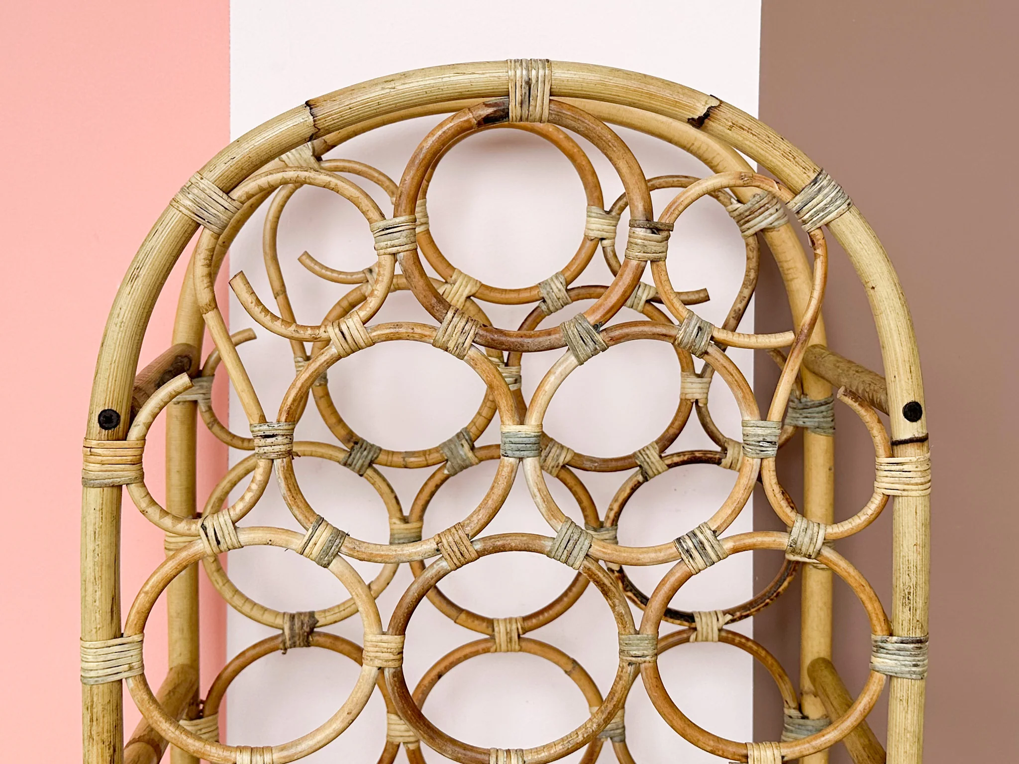 Rattan Arch Wine Rack - Image 4