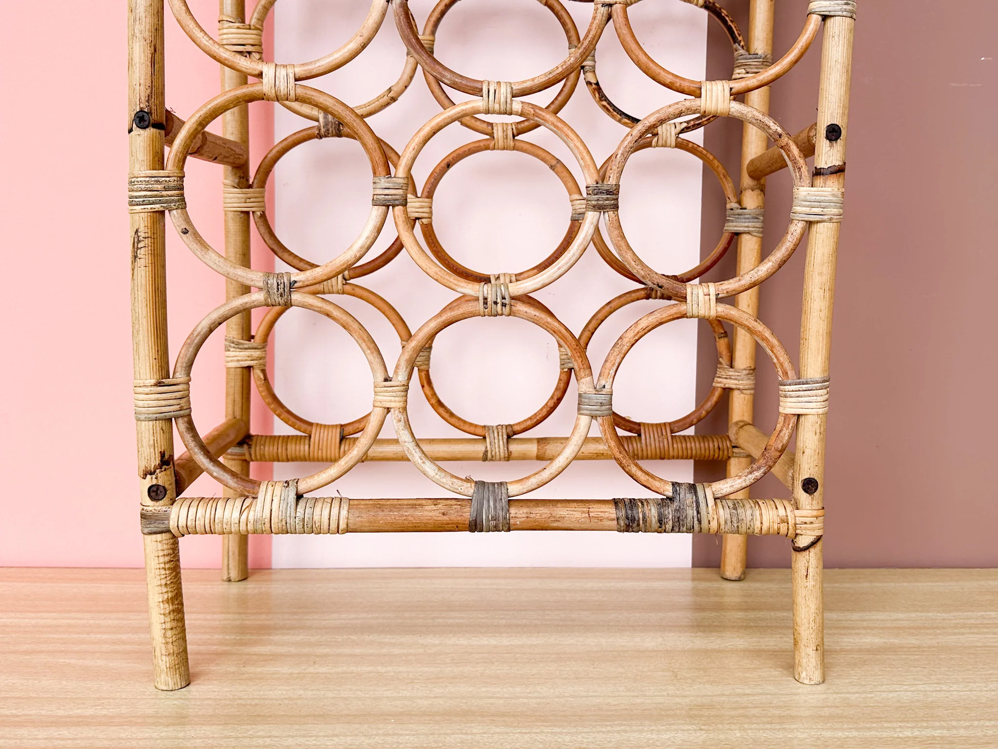 Rattan Arch Wine Rack - Image 6