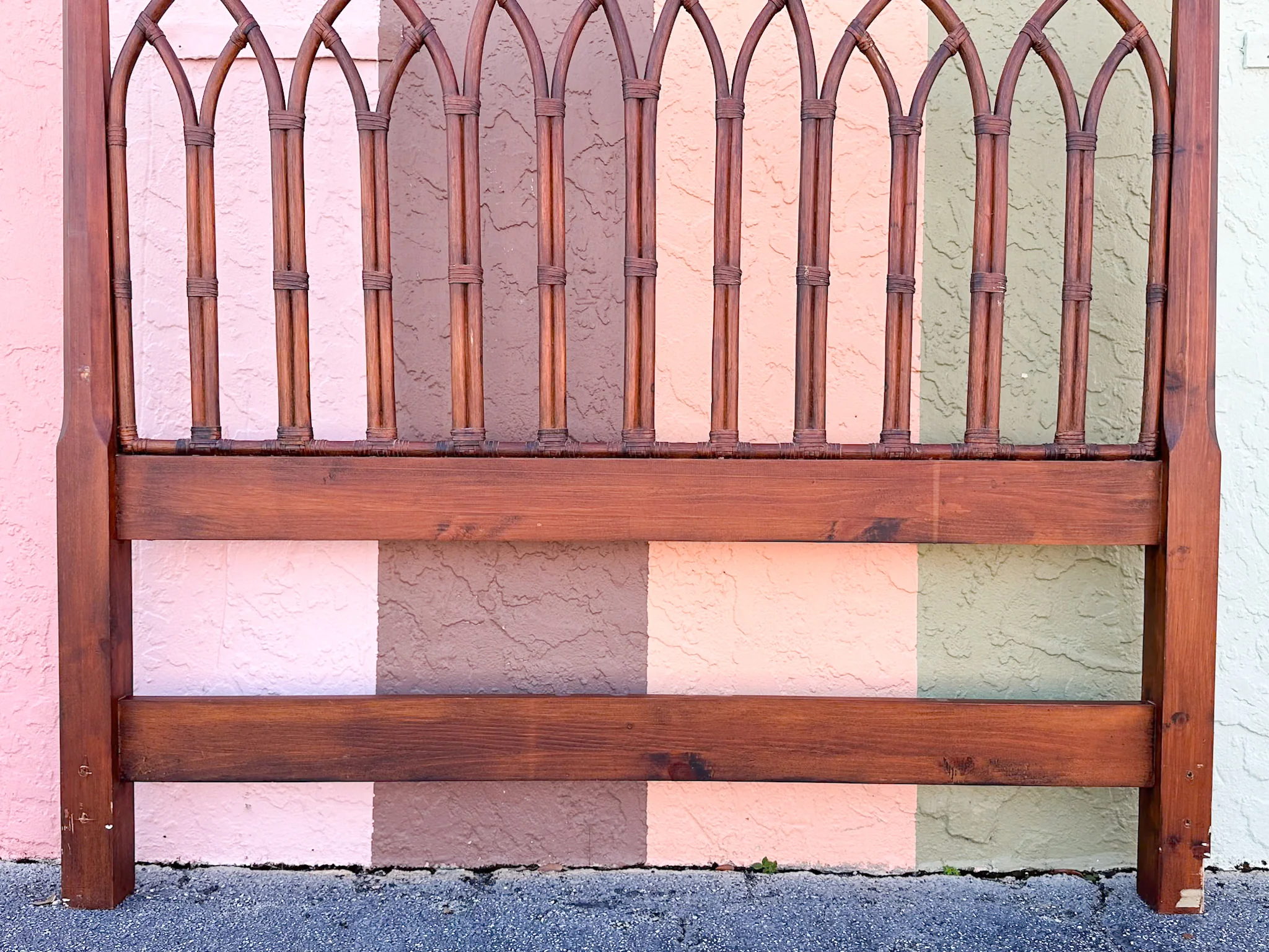 Rattan Cathedral Queen Headboard - Image 6