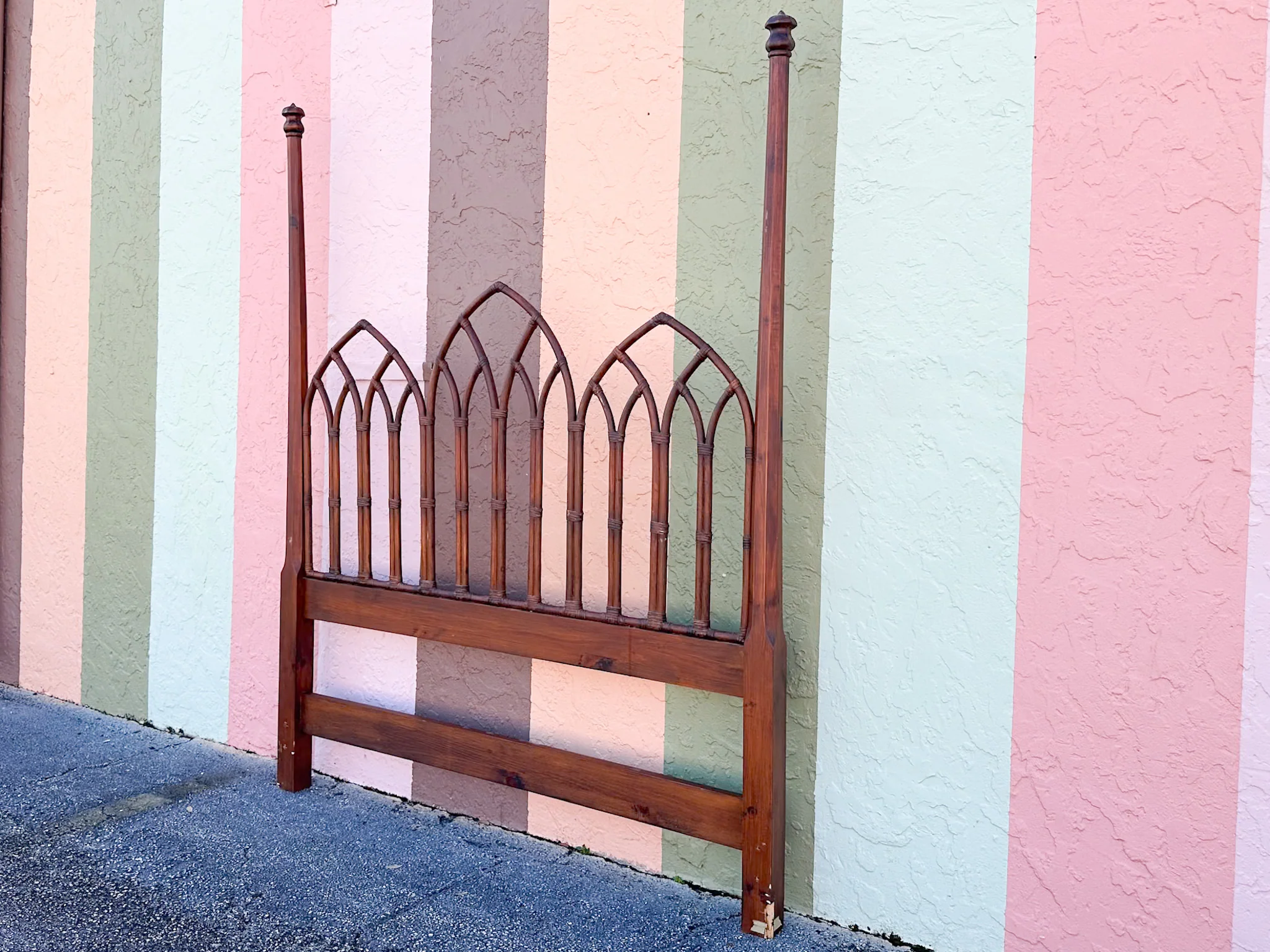 Rattan Cathedral Queen Headboard - Image 7