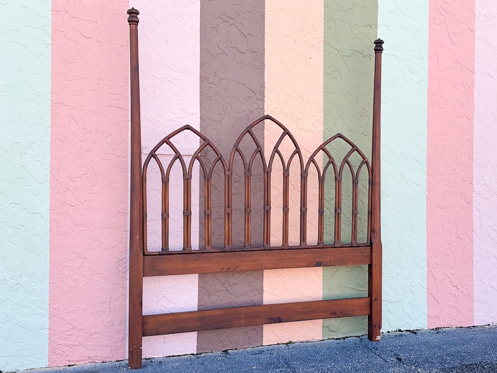 Rattan Cathedral Queen Headboard - Image 8
