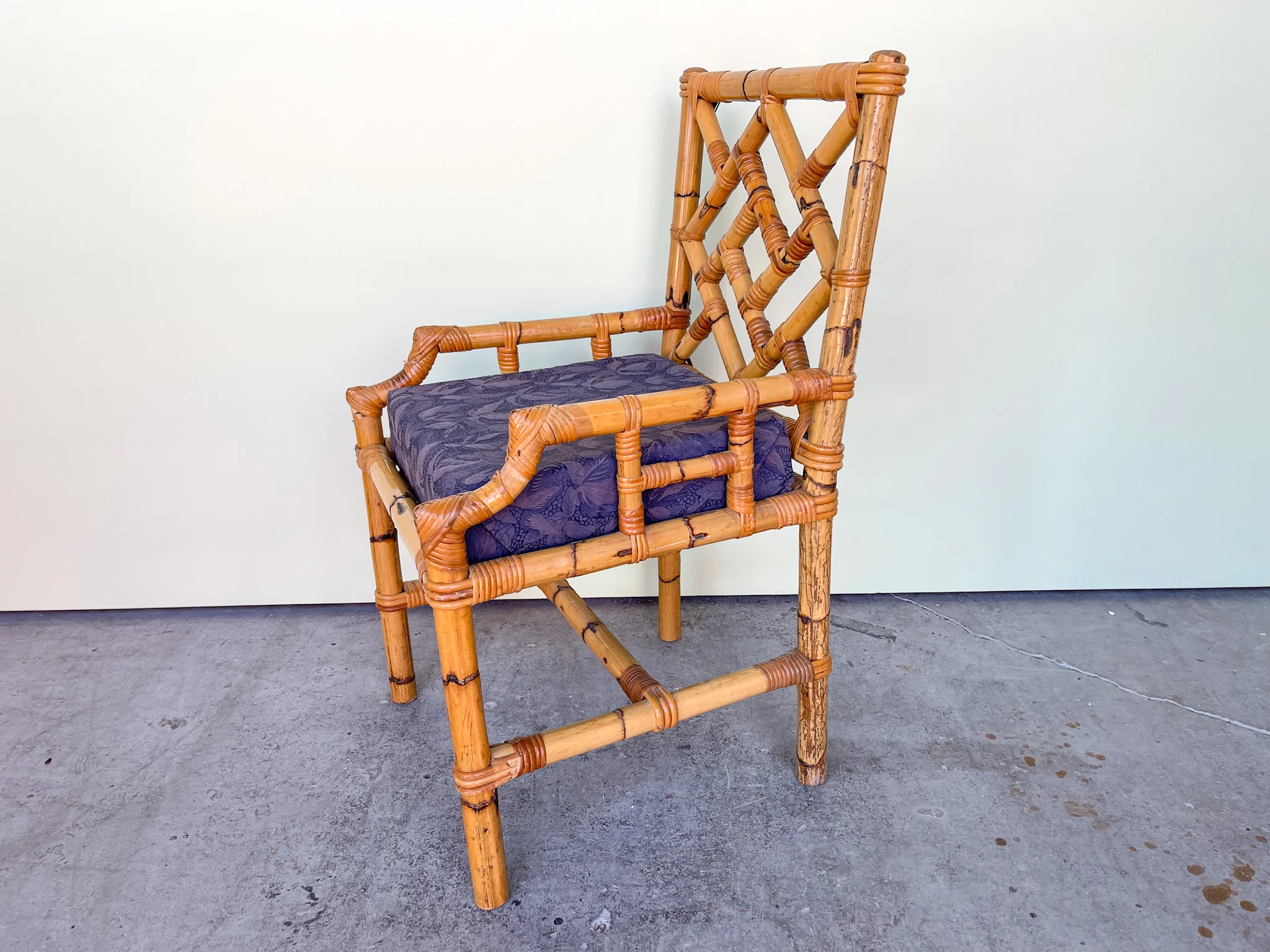 Rattan Chippendale Accent Chair - Image 2