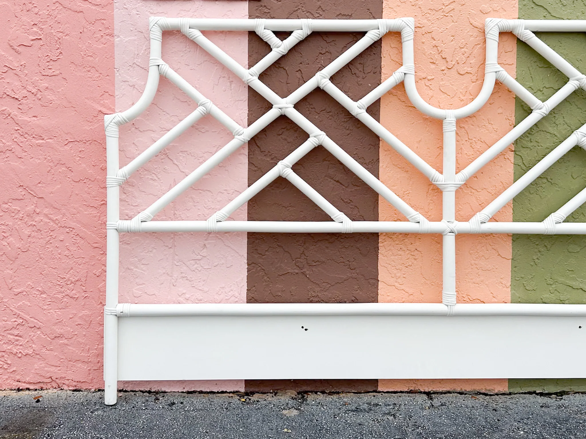 Rattan Chippendale King Headboard - Image 4