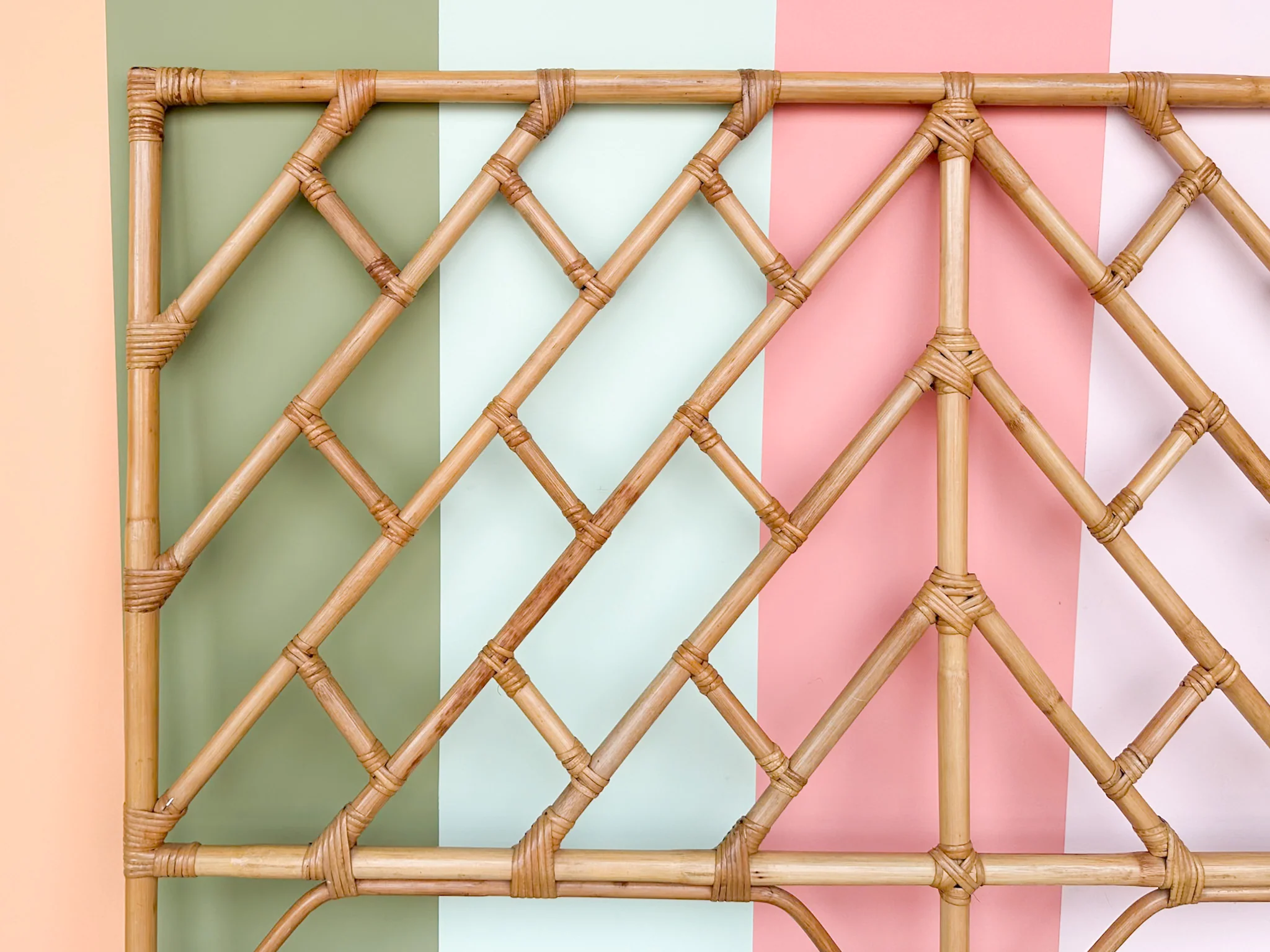 Rattan Chippendale Queen Headboard - Image 2