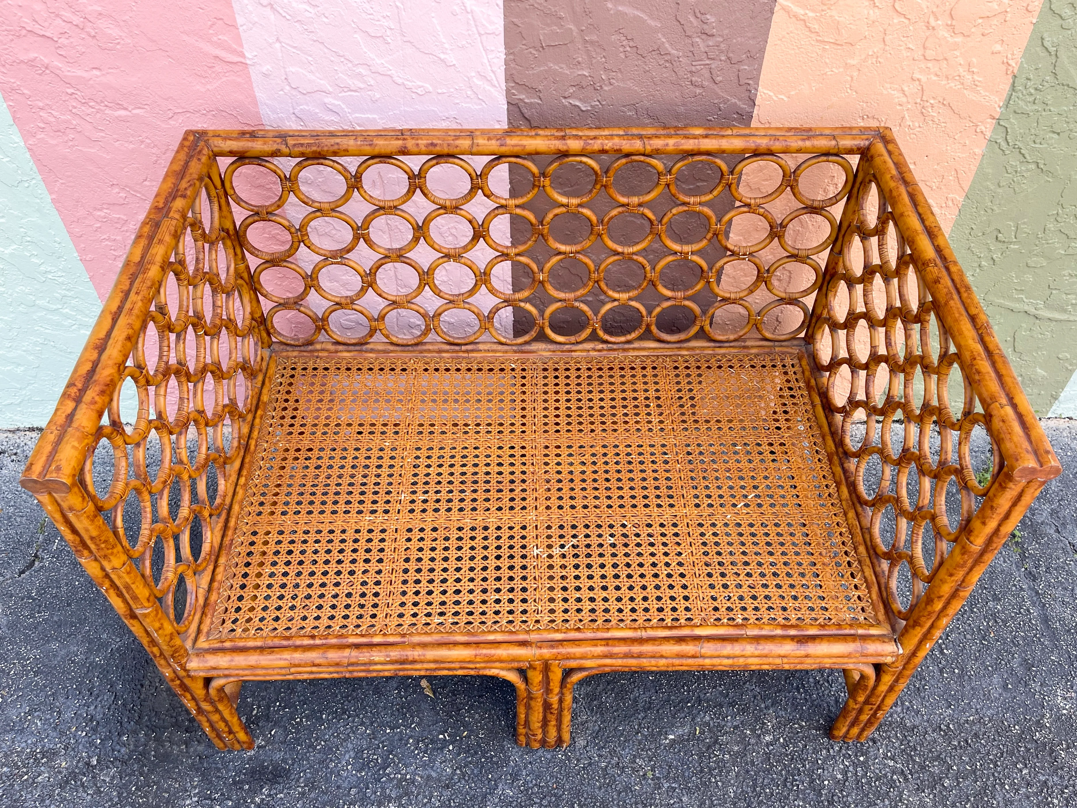Rattan Circle Settee - Image 2